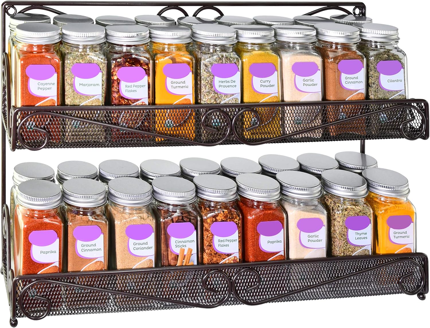 Estante de almacenamiento para puerta de gabinete, condimentos de cocina, exhibición colgante para tarros de especias, salsas, hierbas, botellas de