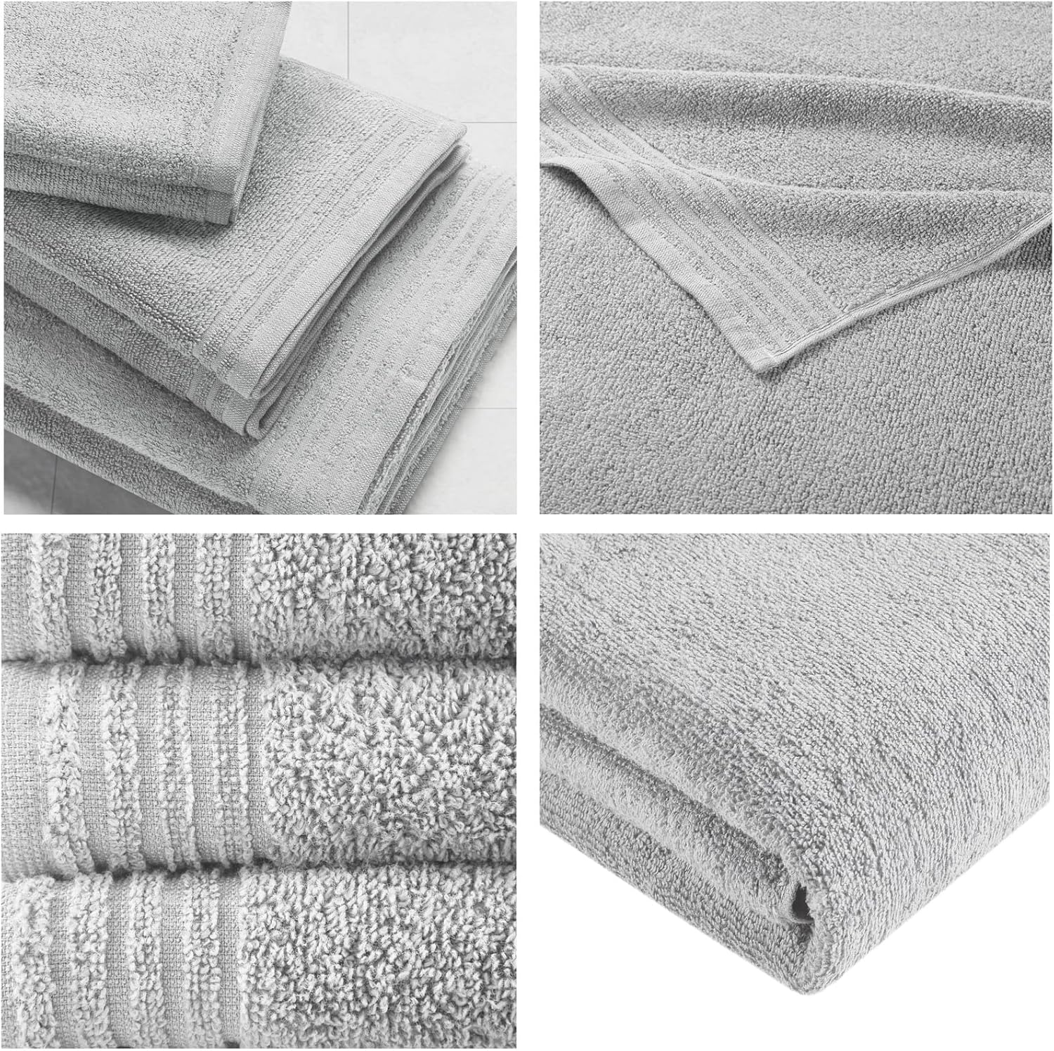 510 DESIGN Big Bundle – Juego de toallas de baño 100 % algodón, lujosas toallas de baño de calidad de spa de primera calidad, secado rápido, suaves