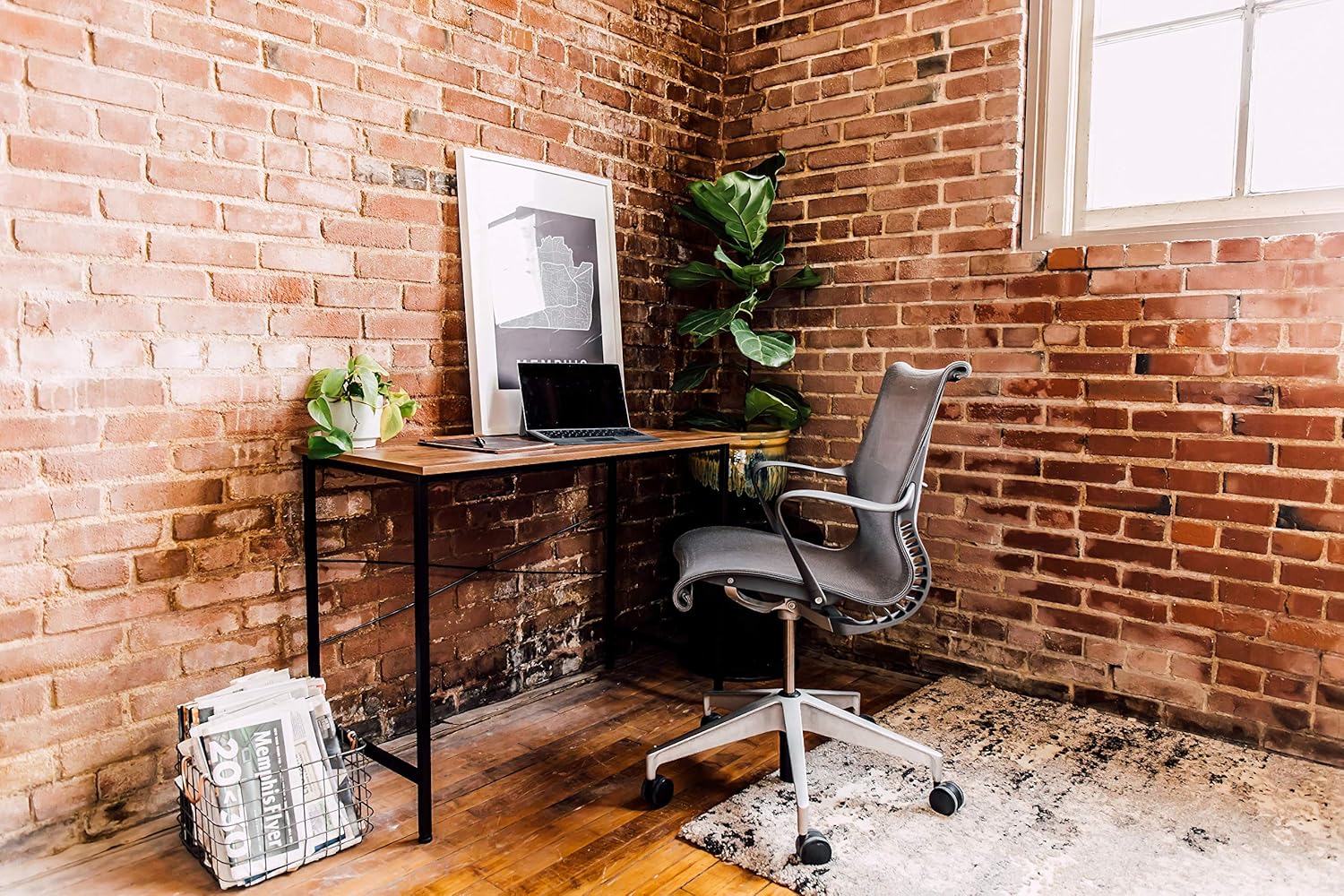 OneSpace Bellamy – Escritorio para computadora, roble clásico