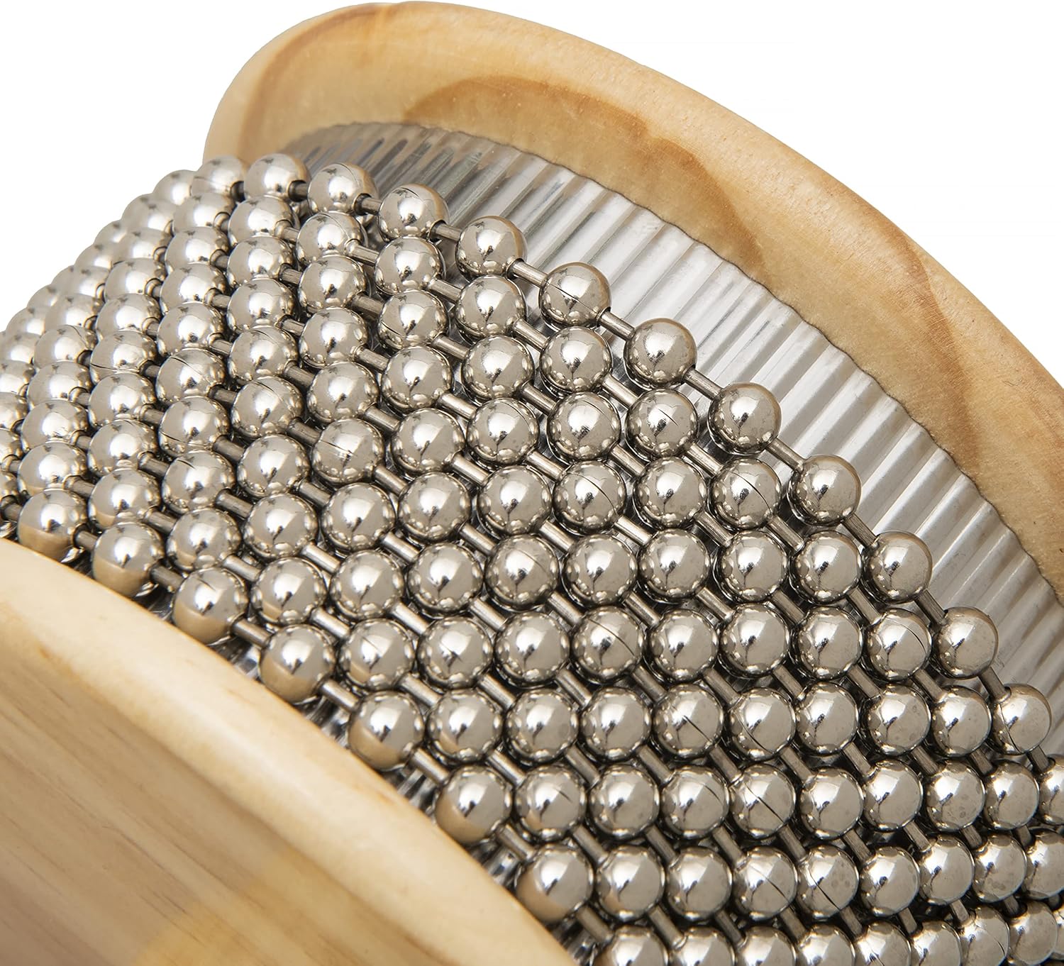 Cabasa Instrument  Tamaño estándar profesional para música latina de percusión de mano Afuche  Bolas de cuentas de acero de metal y cilindro de