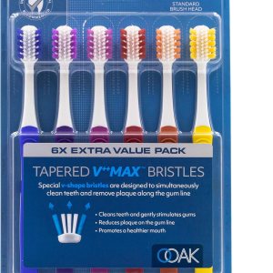 OOAK Cepillo de dientes, cerdas medianas cónicas V++Max, paquete de 6, varios colores OOAK Cepillo de dientes, cerdas medianas cónicas V++Max, paquete de 6, varios colores