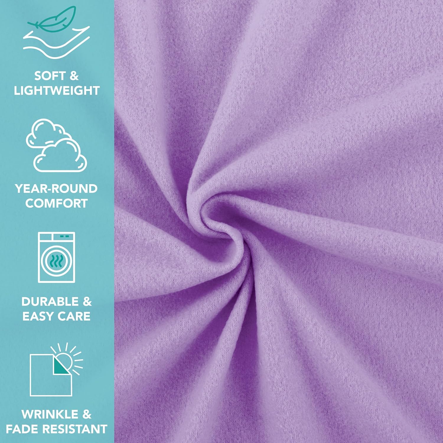 ARKWRIGHT LLC – mantas de suave vellón (de 50 x 60 pulgadas, paquete de 12 unidades), de poliéster morado, ultraacogedoras, para el hogar, oficina,