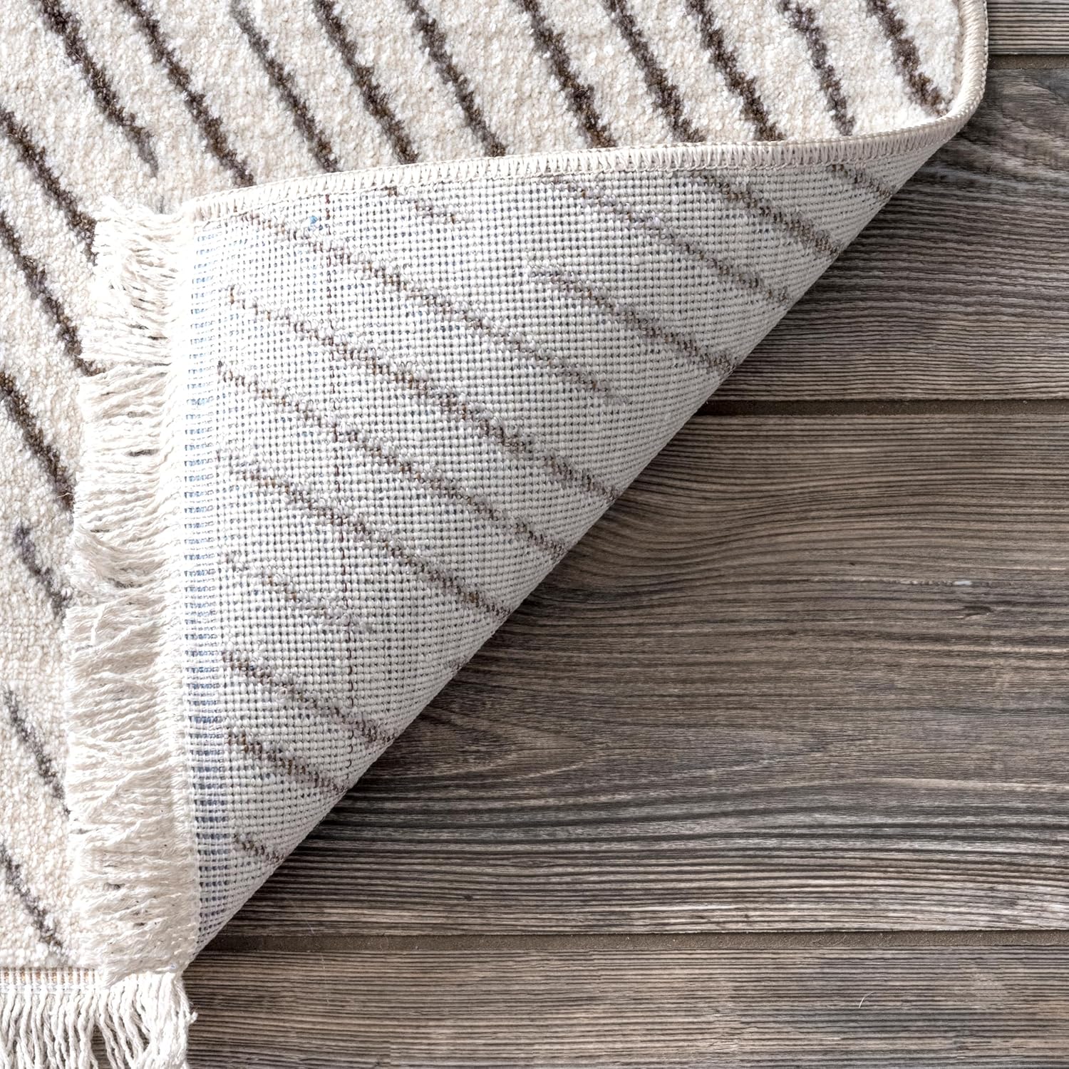 nuLOOM Jazlyn Broken Chevrons – Alfombra de pasillo, 2 pies 6 pulgadas x 8 pies, color beige