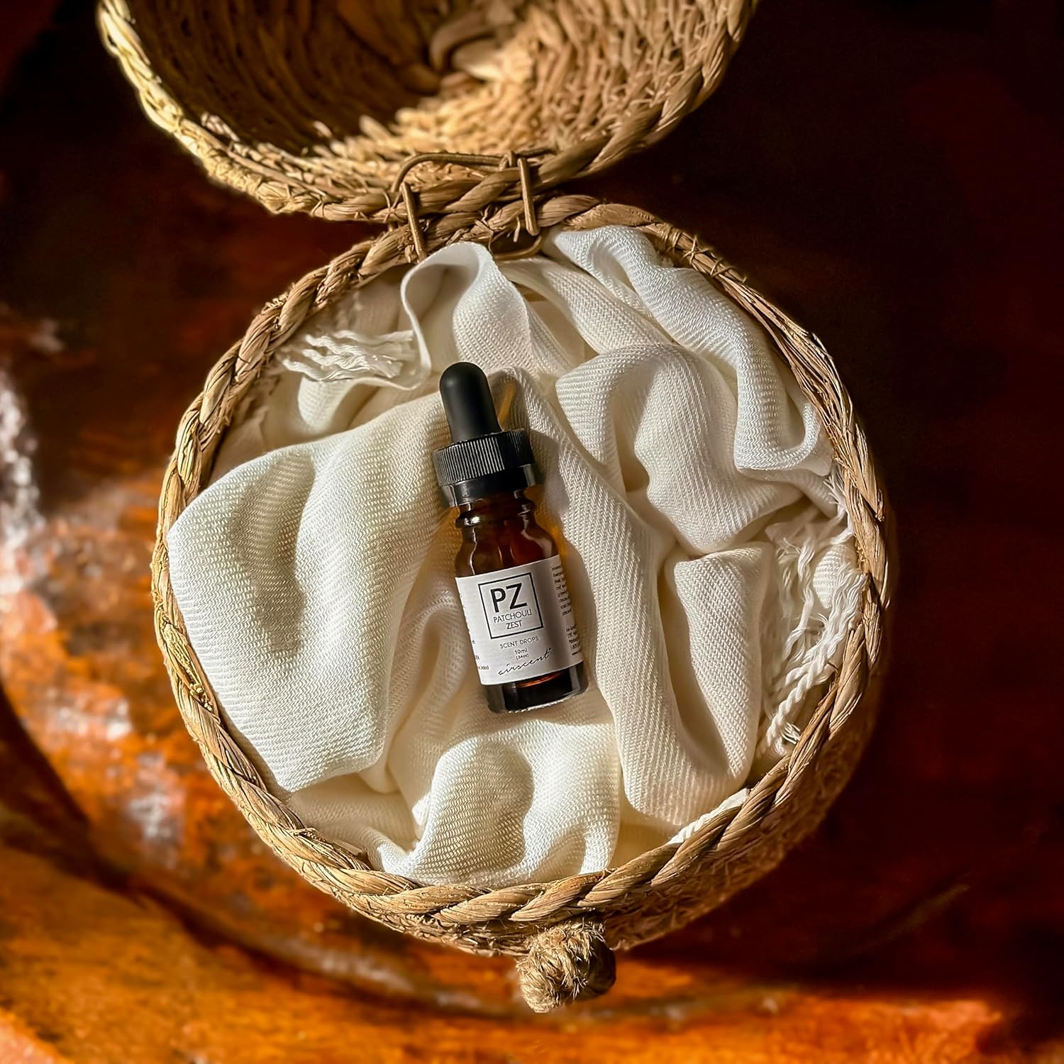 Aceite difusor de ralladura de pachulí, mezcla de aceites esenciales y aroma AirScent de 0.3 fl oz, botella de aceite de fragancia de 34 onzas