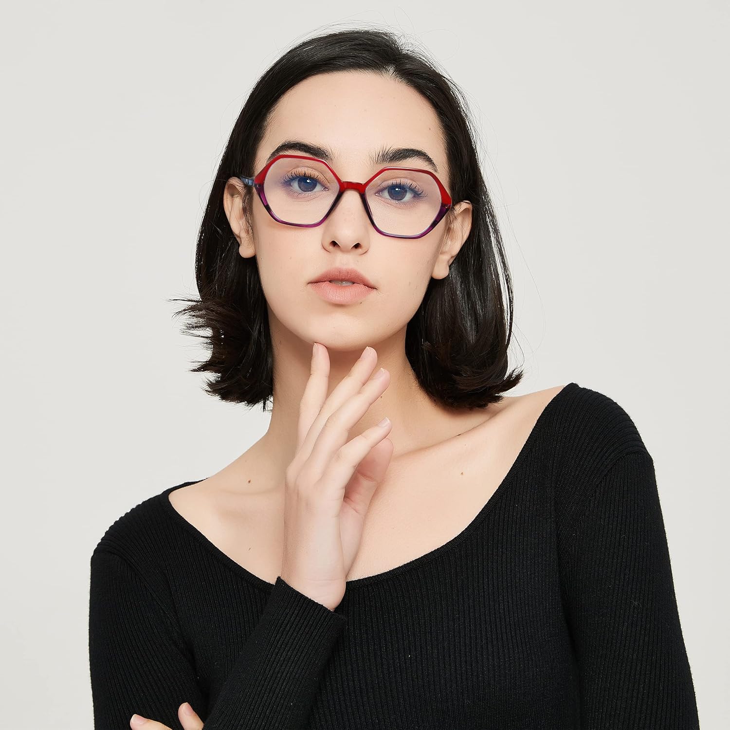 EYEURL Gafas de lectura para mujer, paquete de 4 lentes de lectura con bloqueo de luz azul, diseño vintage, marco en forma de diamante, bisagra de