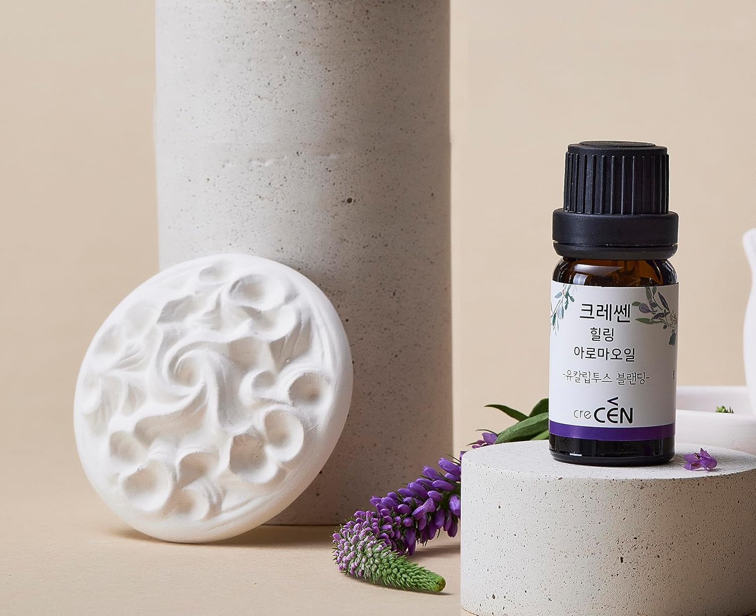 CRECEN Air Purifying Healing Ceramic Stone Diffuser – Round Vine-Eliminate Bad Odors, Eliminate Bad Odors, Crafted with natural material,