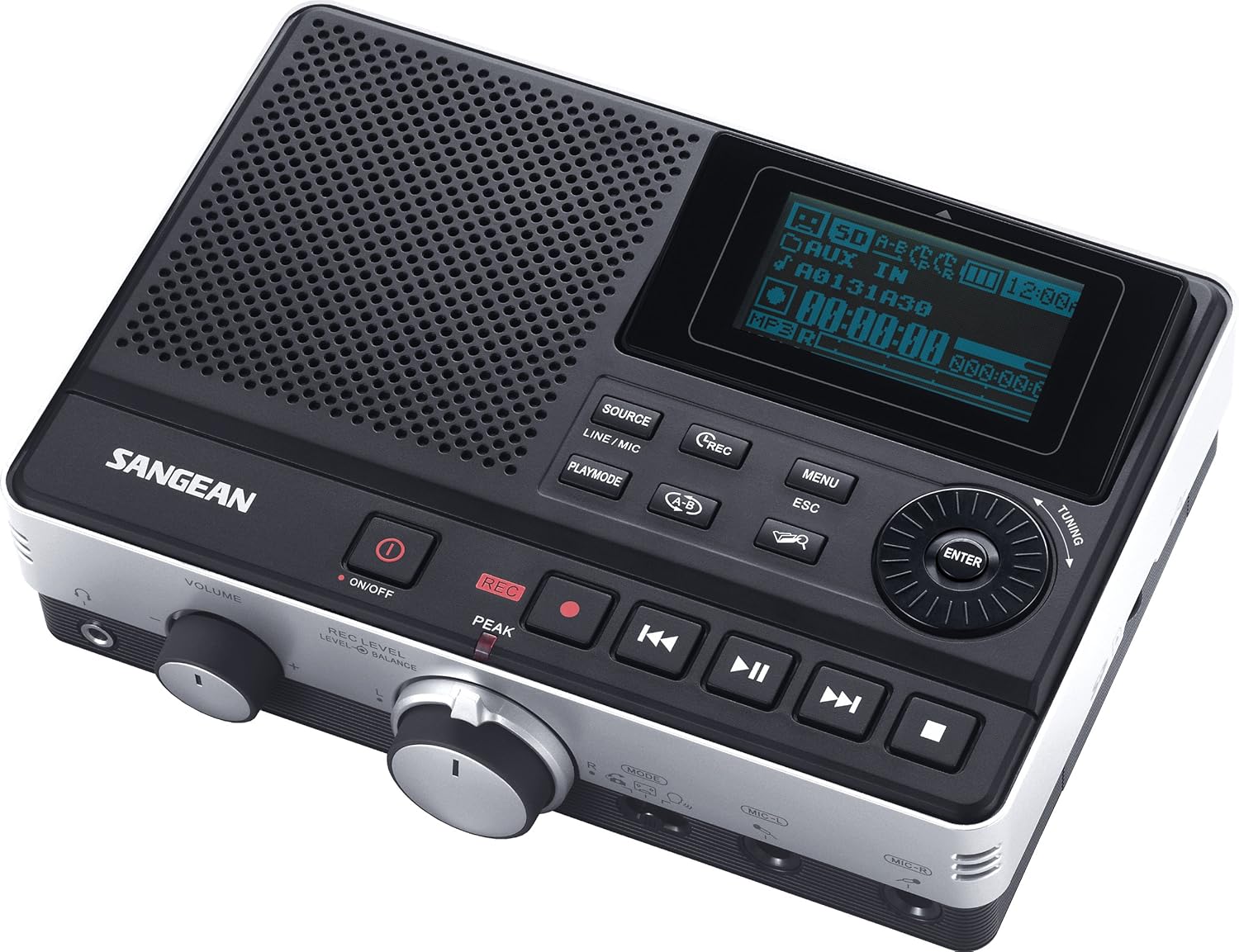 Sangean DAR-101 grabadora digital profesional de MP3, negro
