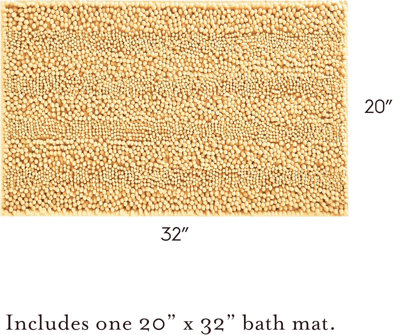 Laura Ashley Tapete de baño de chenilla Astor  100% poliéster  Decoración de baño premium  Lavable a máquina  Respaldo TPR  Mide 20 x 34 pulgadas