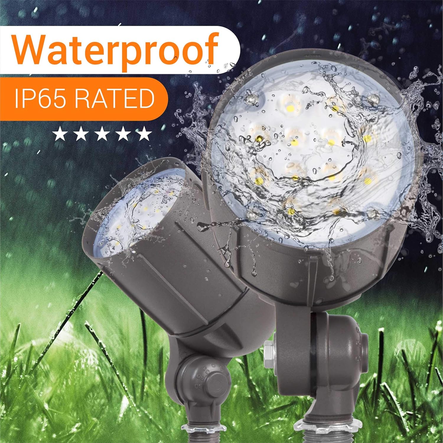Luz de inundación LED de 12 vatios para iluminación de paisaje al aire libre de 120 voltios, 1480 lm, bronce, 70 W MH igual, luz de asta de bandera,