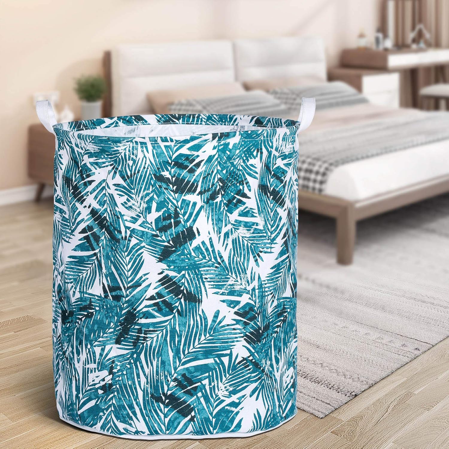 Merdes – Cesta plegable impermeable de 19.7 pulgadas, cesta de ropa sucia, organizador de almacenamiento de lino para colección de juguetes (hoja de