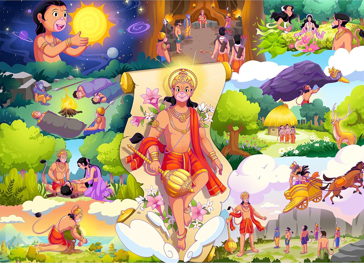 Brain Tree – Hanuman – Rompecabezas de 1000 piezas para adultos – Rompecabezas únicos para adultos de 1000 piezas en adelante con tecnología de