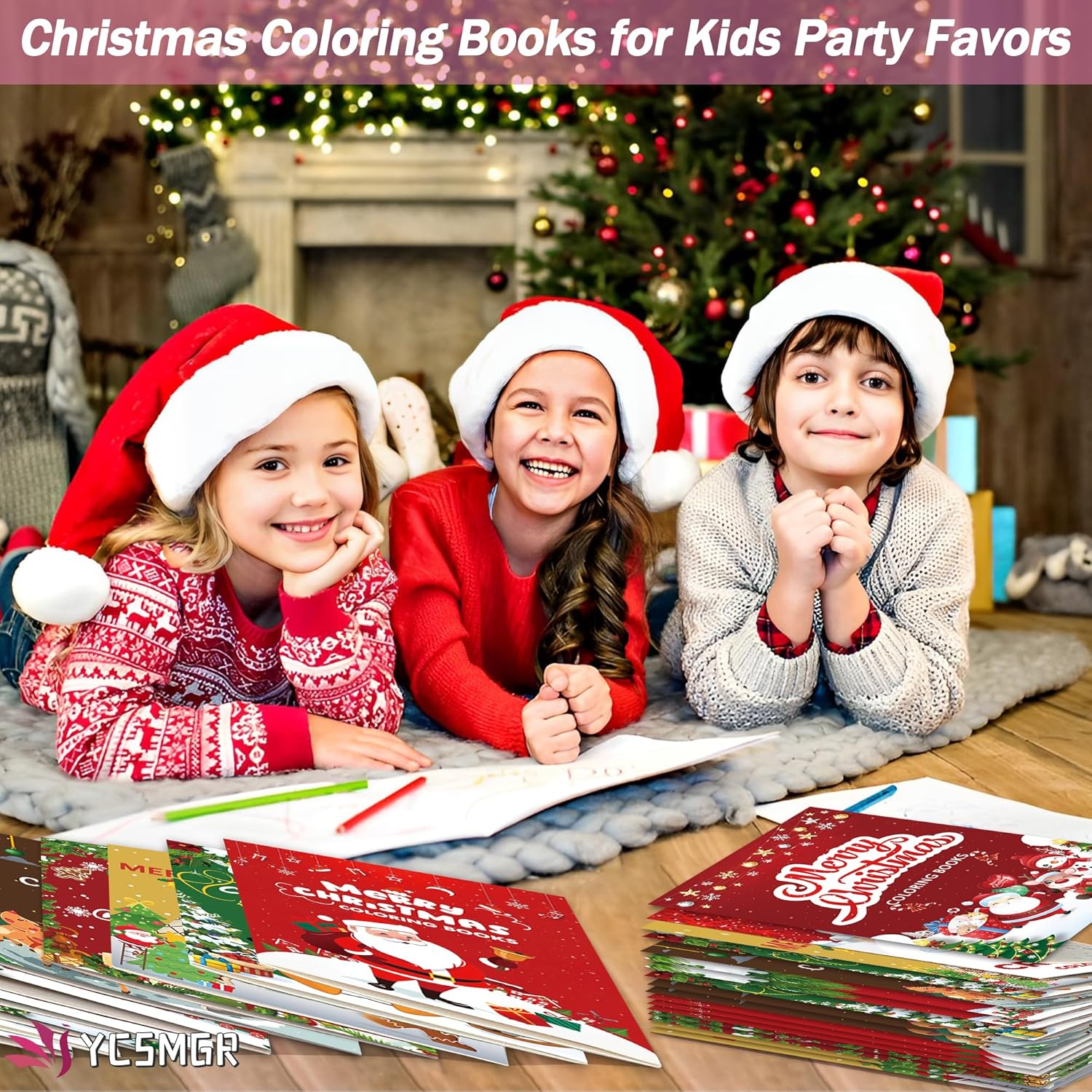 Paquete de 48 libros de Navidad para colorear para niños, niñas, niños, regalos de fiesta de Navidad, libros para colorear a granel, medias de