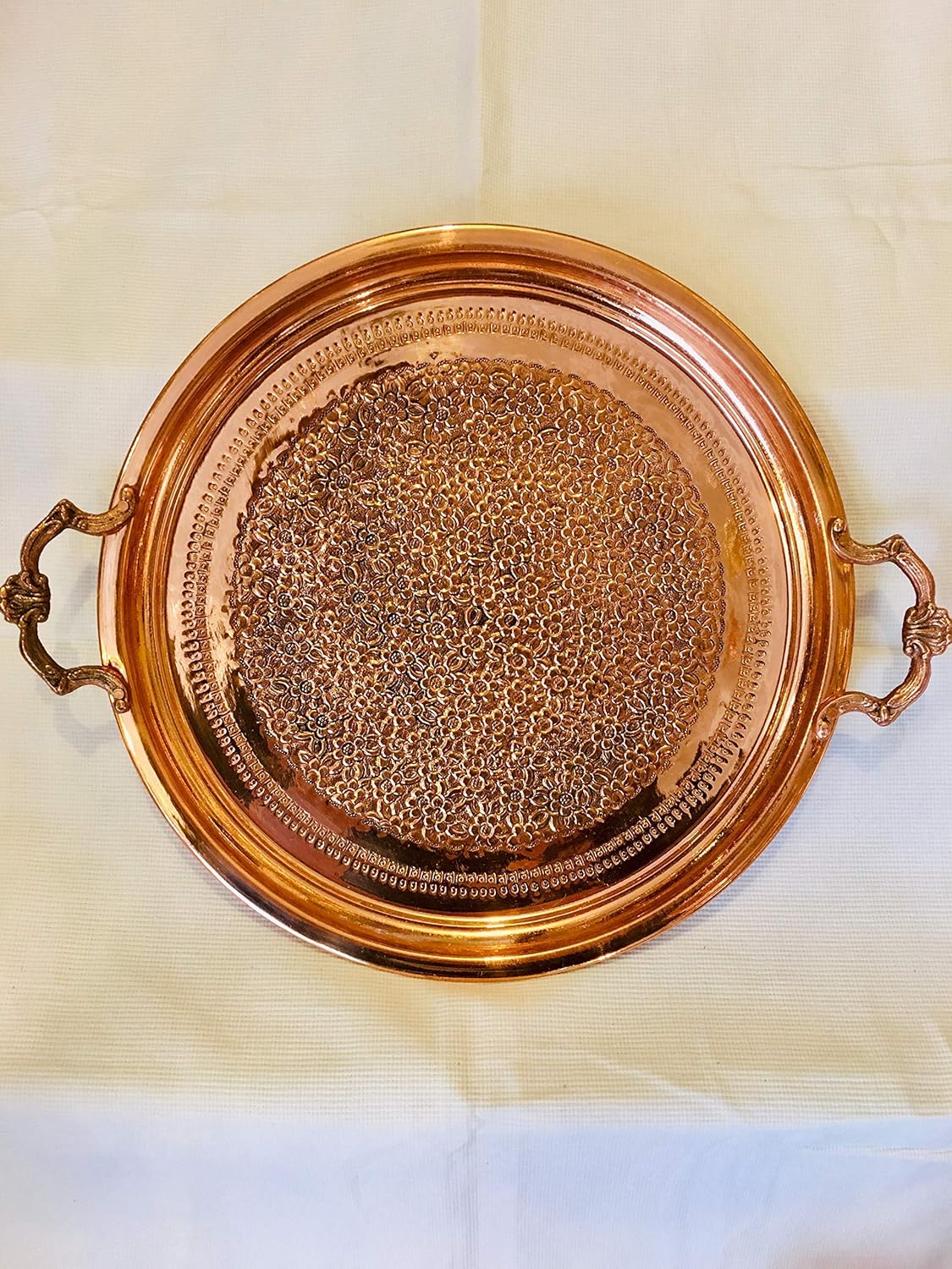 Turkish Copper Coffee Set for 6, Greek Arabic Coffee Serving Set, Pure Copper Copper Cups.