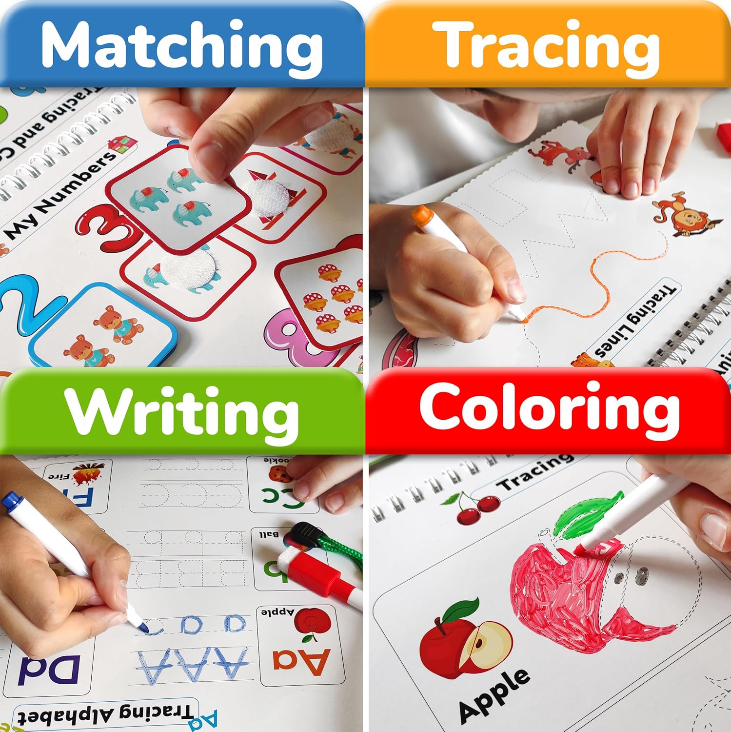 Panda Brothers Libro ocupado para niños pequeños, juguetes Montessori para 3, 4, 5 años, actividades de aprendizaje preescolar, juguetes educativos