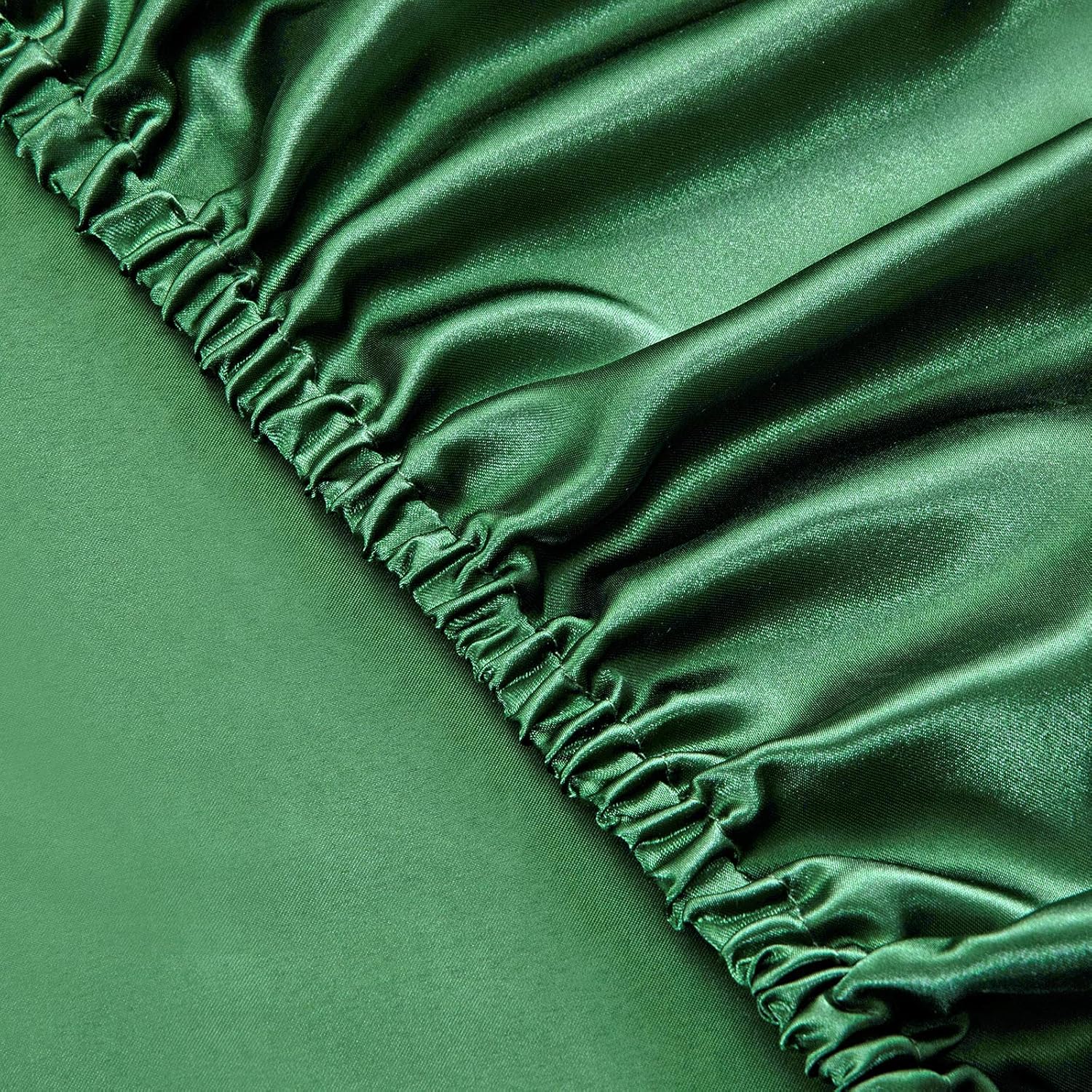 SiinvdaBZX Juego de sábanas de 3 piezas, tamaño individual XL, sábanas de satén sedoso verde esmeralda, juego de ropa de cama individual XL, sábanas