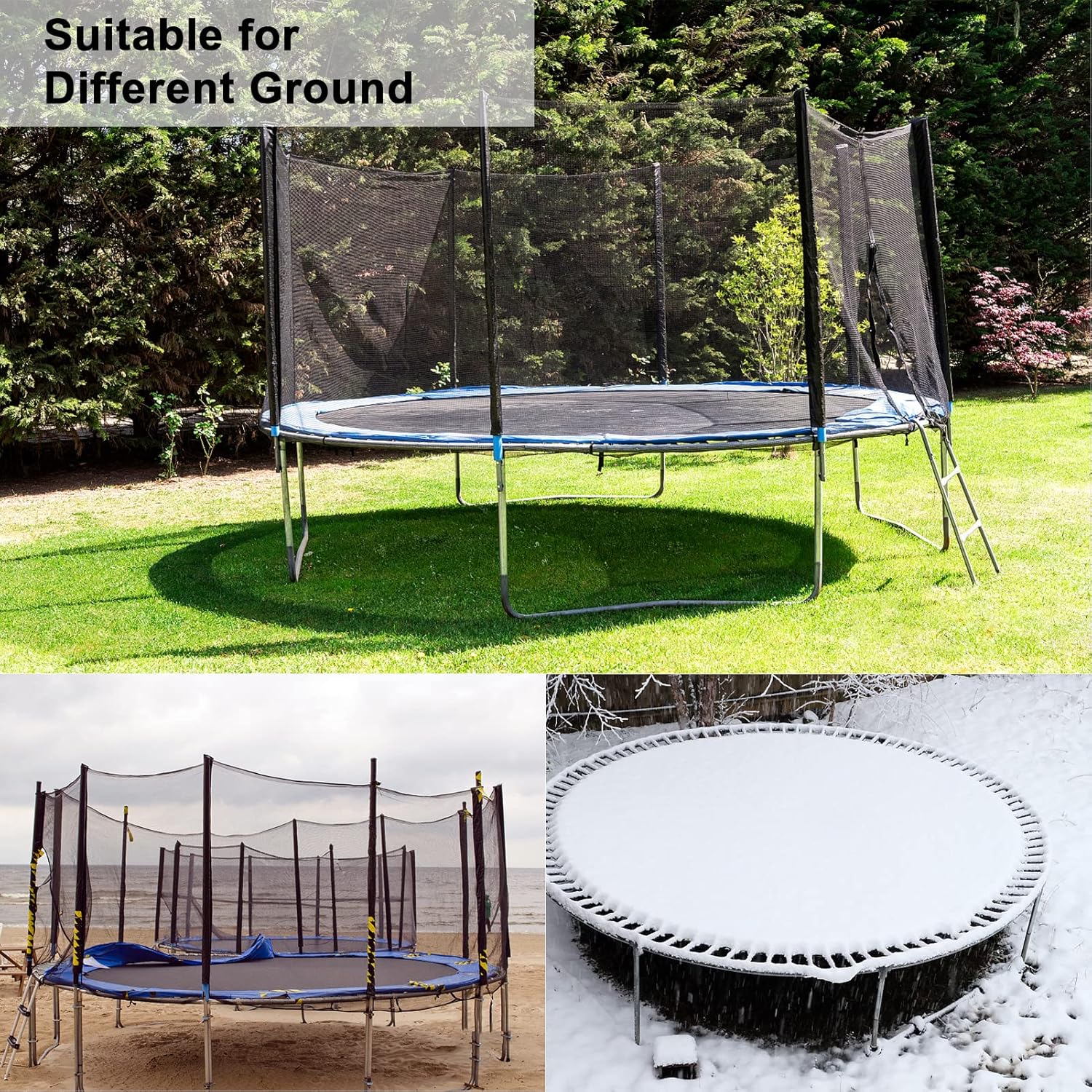 Eurmax Estacas de trampolín de Estados Unidos, piezas de trampolín resistentes, juego de anclaje de estacas de acero para trampolines, toldo,