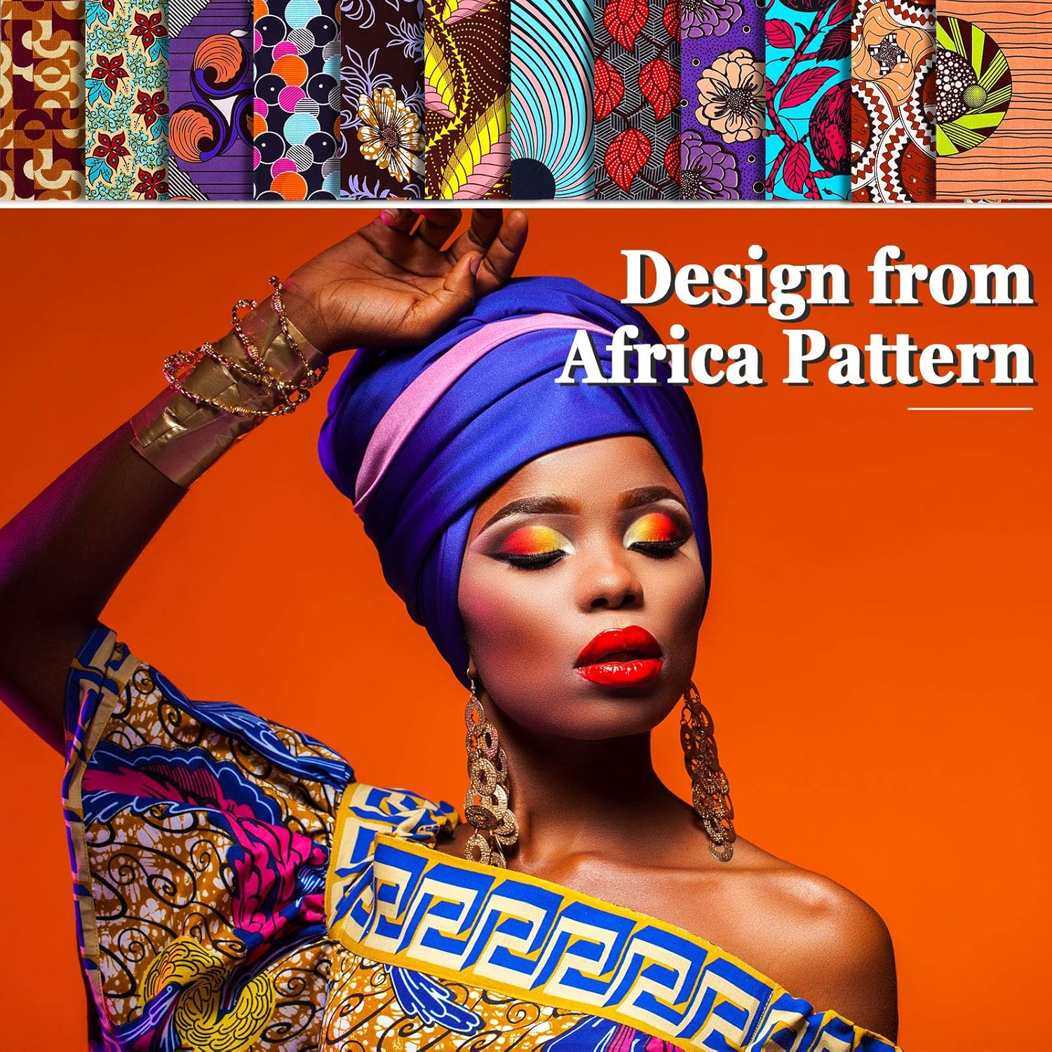 12 piezas de tela africana con estampado africano de tela africana por yarda para coser cubrir la cara, proyectos de manualidades y trabajos de