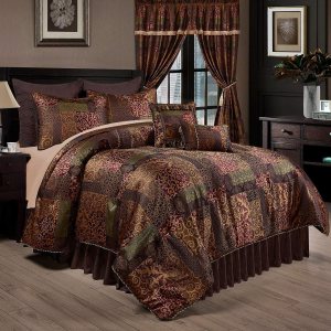 Chezmoi Collection Amelia – Juego de edredón jacquard floral de 9 piezas, tamaño Queen, multicolor Chezmoi Collection Amelia – Juego de edredón jacquard floral de 9 piezas, tamaño Queen, multicolor