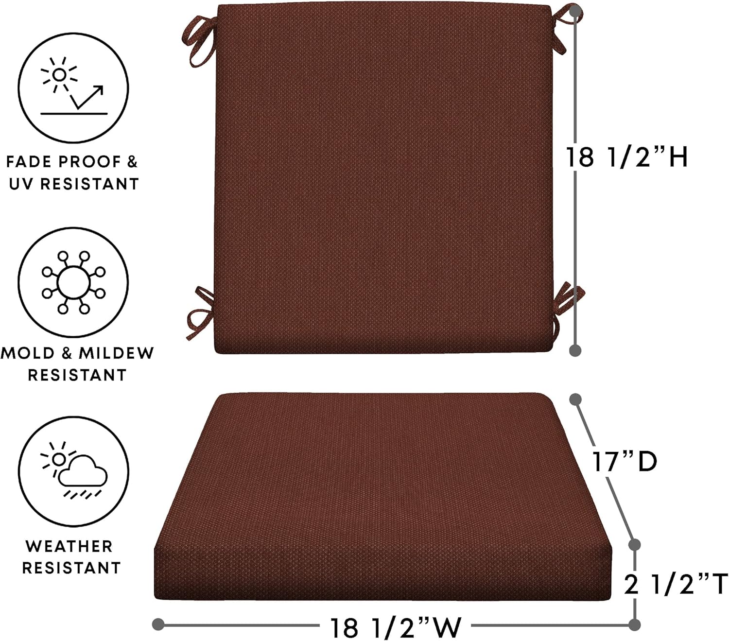 Honeycomb Cojín para silla de comedor para patio Sunbrella Xena para interiorexterior relleno de fibra reciclada, resistente a la intemperie y