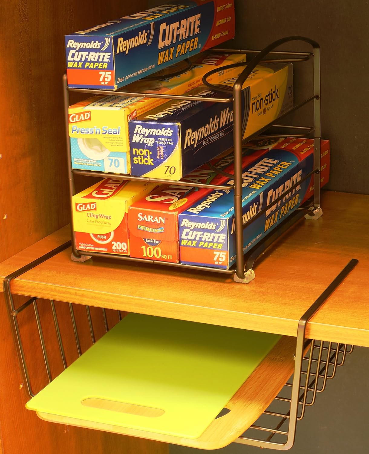 Estante organizador para envoltorios de cocina marca DecoBros, para cajas pequeñas y estándar de 2-12 pulgadas