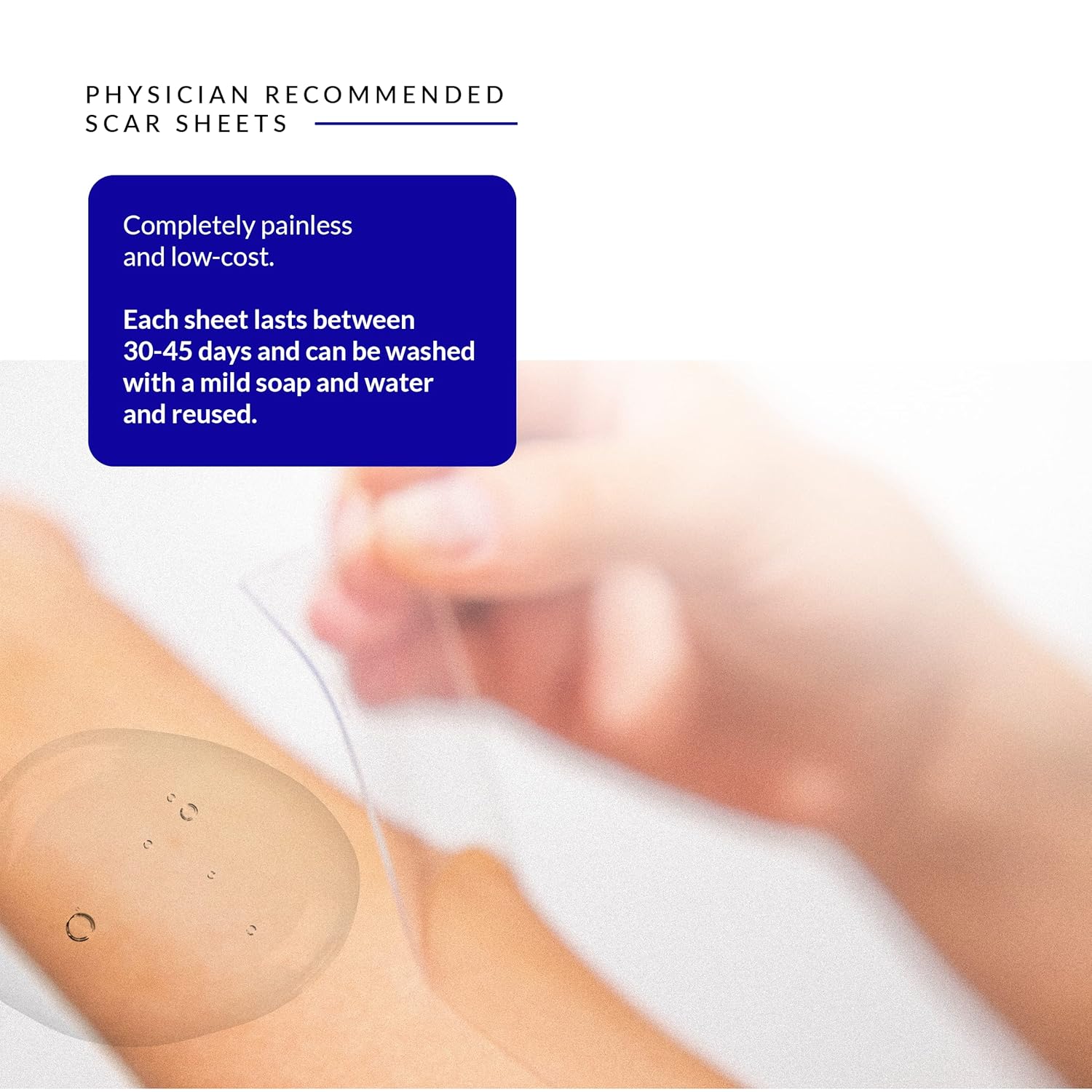 Rejuvaskin Scar Fx – Lámina de silicona, cinta de silicona de 1 x 22 pulgadas para cicatrices abdominales, 1 hoja, suaviza, aplanar y reducir la