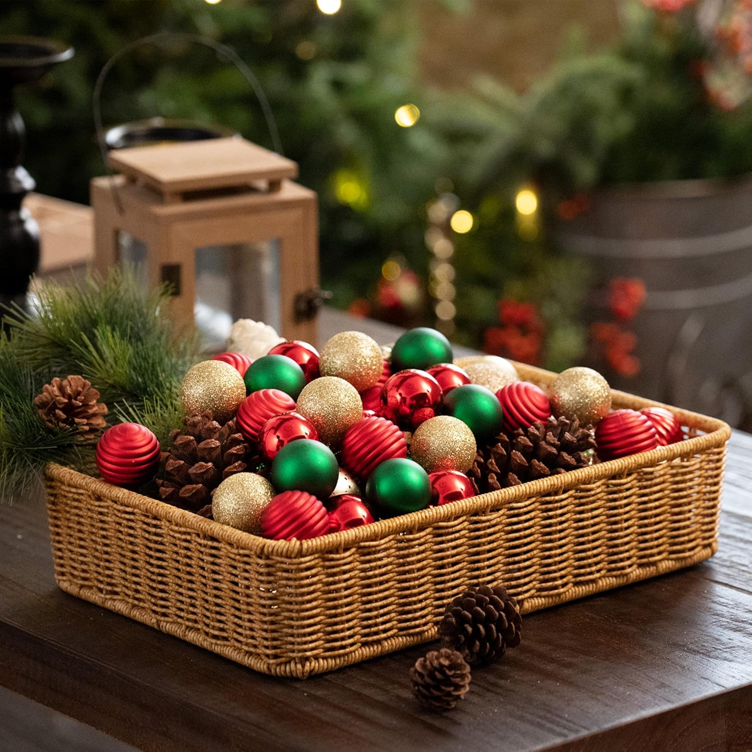 Valery Madelyn – Esfera navideña (24 piezas, 40 mm, esferas de Navidad inastillables, para decoración de árbol de Navidad