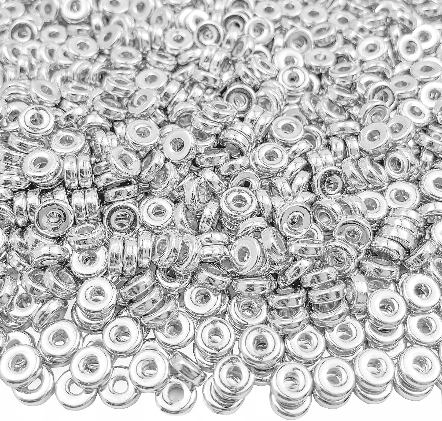 1200 cuentas espaciadoras de disco plano de 0.236 pulgadas redondas CCB Rondelle cuentas espaciadoras para pulseras, collares, joyas, manualidades