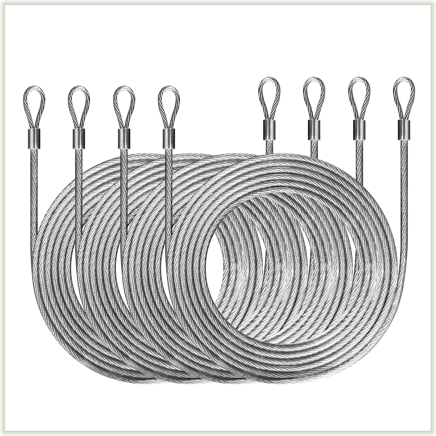 ColourTree Kit de accesorios de cables de alambre de 48 pies (12 pies x 4) para toldo de vela rectangularcuadrado, metal de acero inoxidable