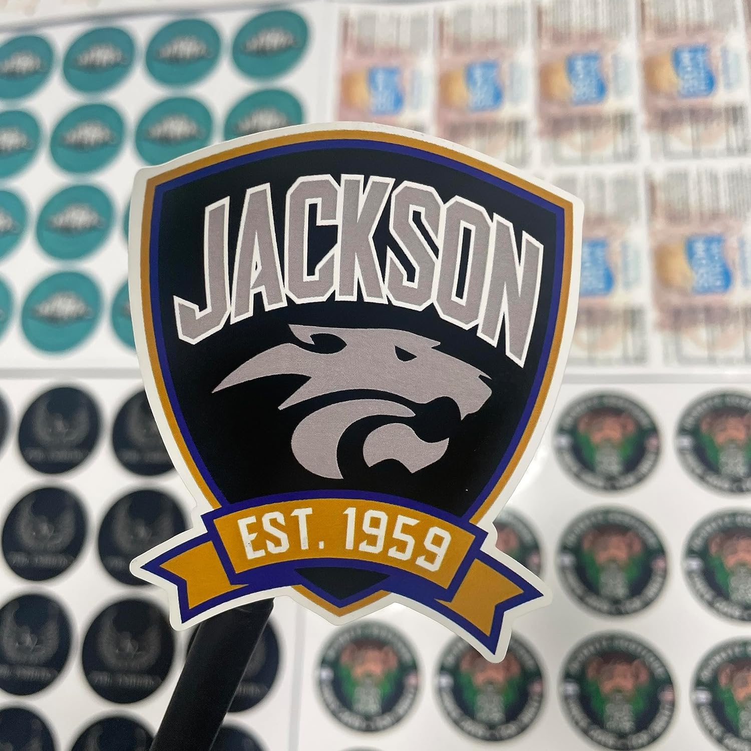 Calcomanías personalizadas, calcomanías impermeables personalizadas con tu propio logotipo de texto, 100, 200 o 500 unidades, de 1 a 5 pulgadas,