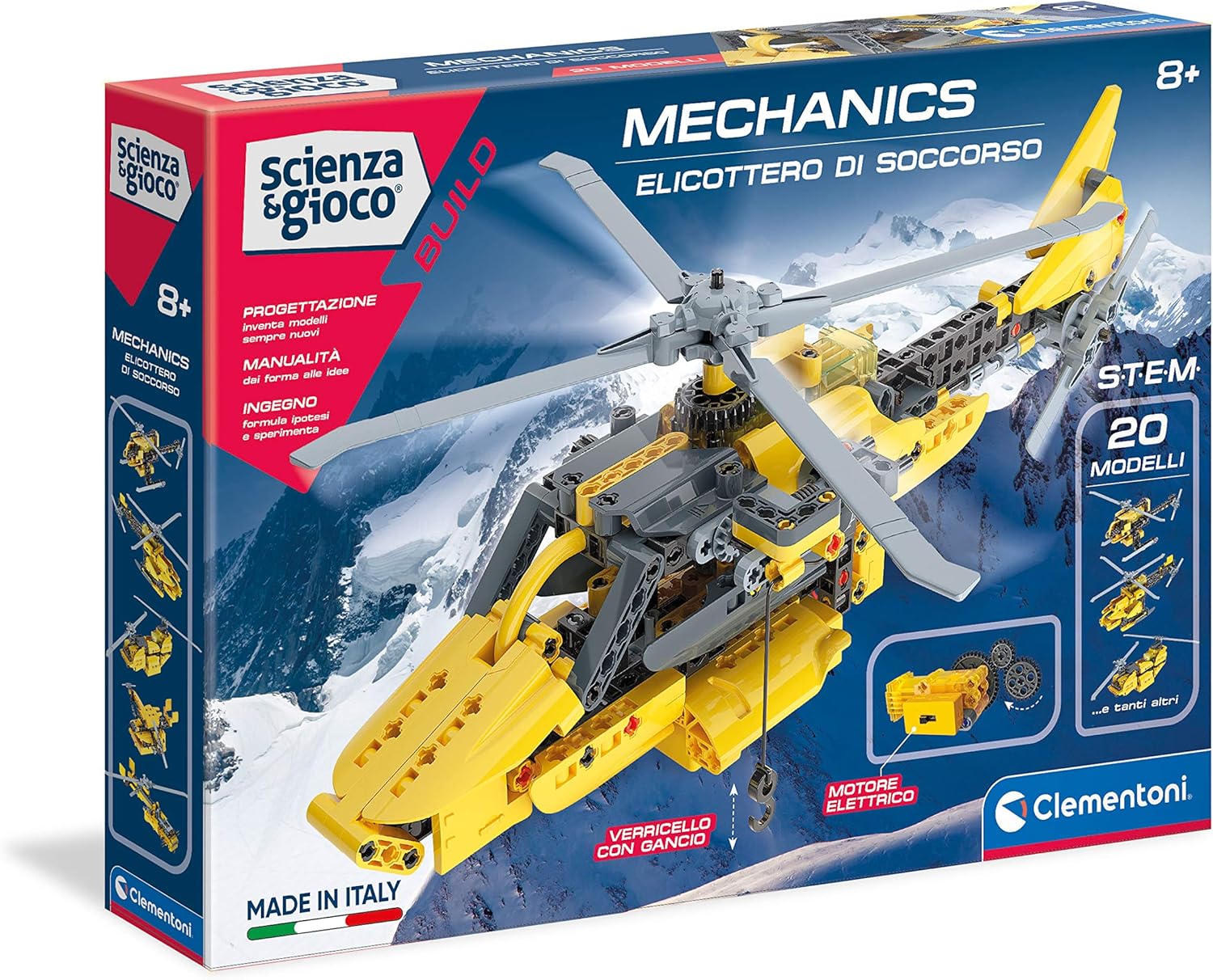 Clementoni – Laboratory of Mechanics-Helicopter-Construction Set (Italian Version) -Made in Italy, 8 Years+, 19176