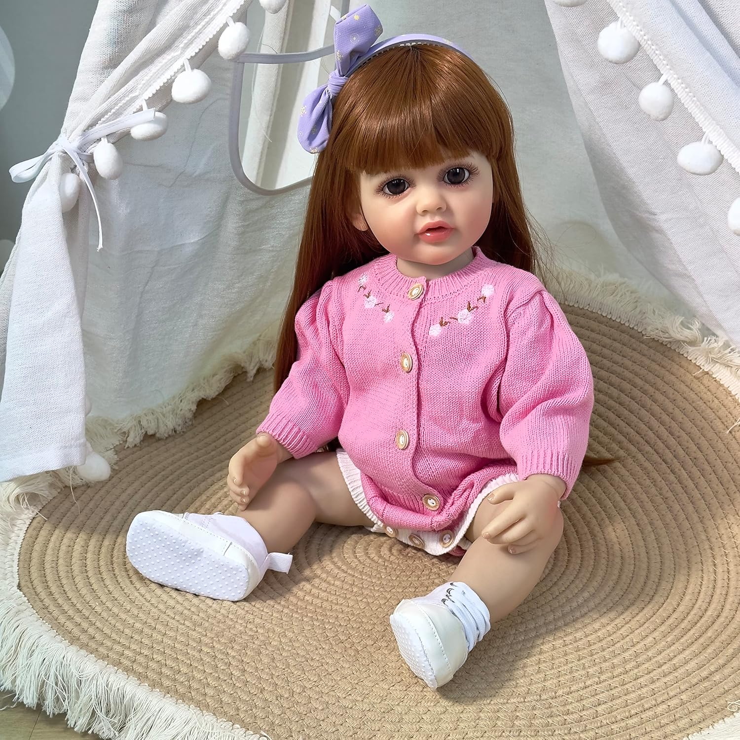 RXDOLL Muñeca de bebé realista Reborn de 22 pulgadas, muñecas de bebé Reborn realistas de silicona con cuerpo completo de vinilo que se ve real,