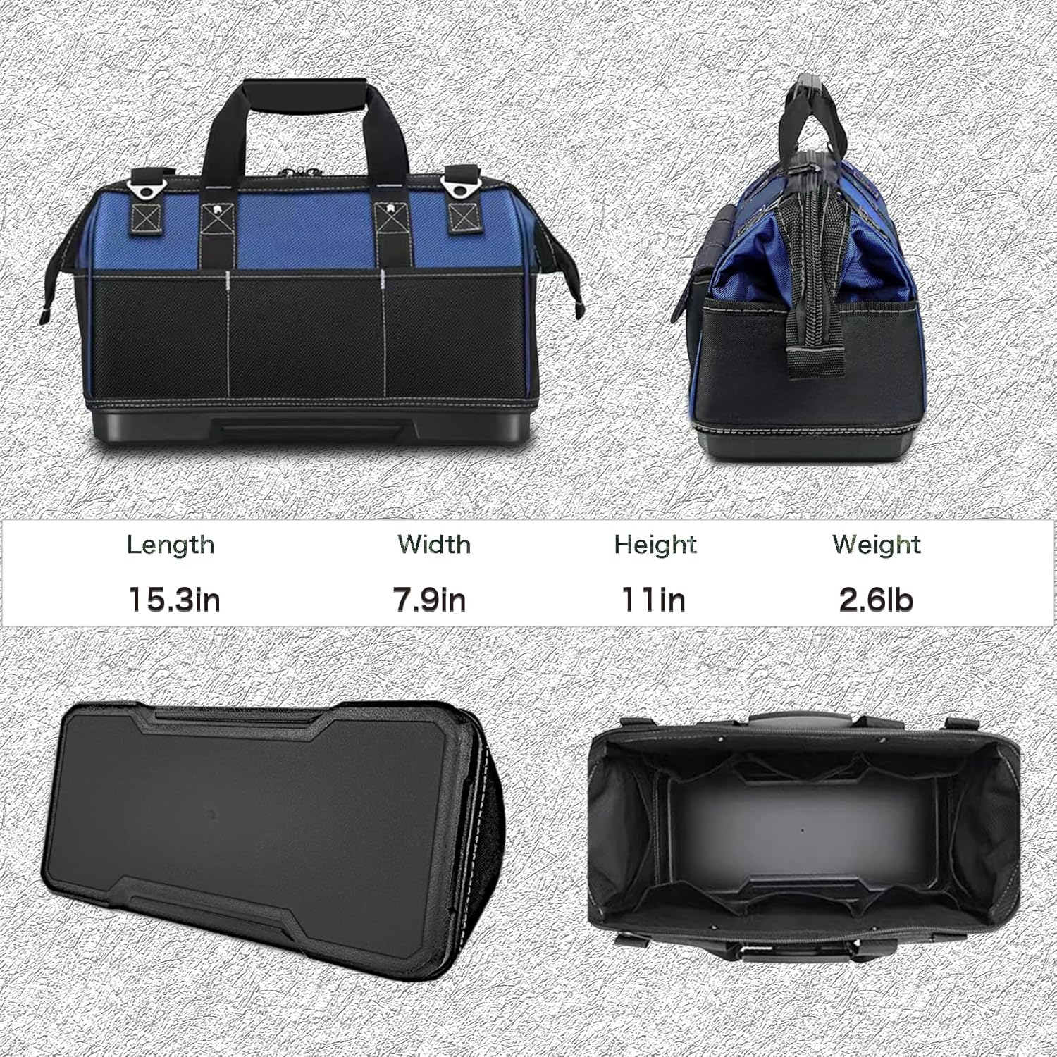 16+1Pockets Tools Bag,Heavy-Duty Electrician Tool Organizer Bag,16 Inch Carry On Electrician Tool Pouch,Waterproof Canvas Tool Bags for Men