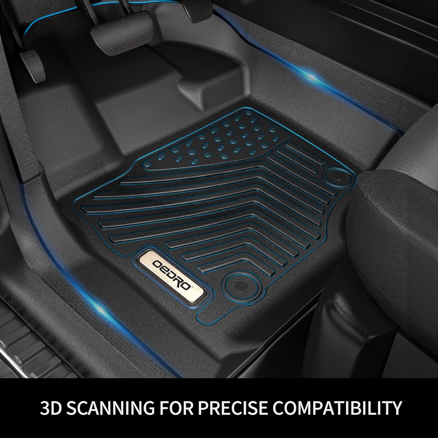 OEDRO Juego de alfombrillas para Tesla Model 3 2020-2023, de ajuste personalizado, TPE 3D, impermeables, antideslizantes, alfombrillas delanteras y
