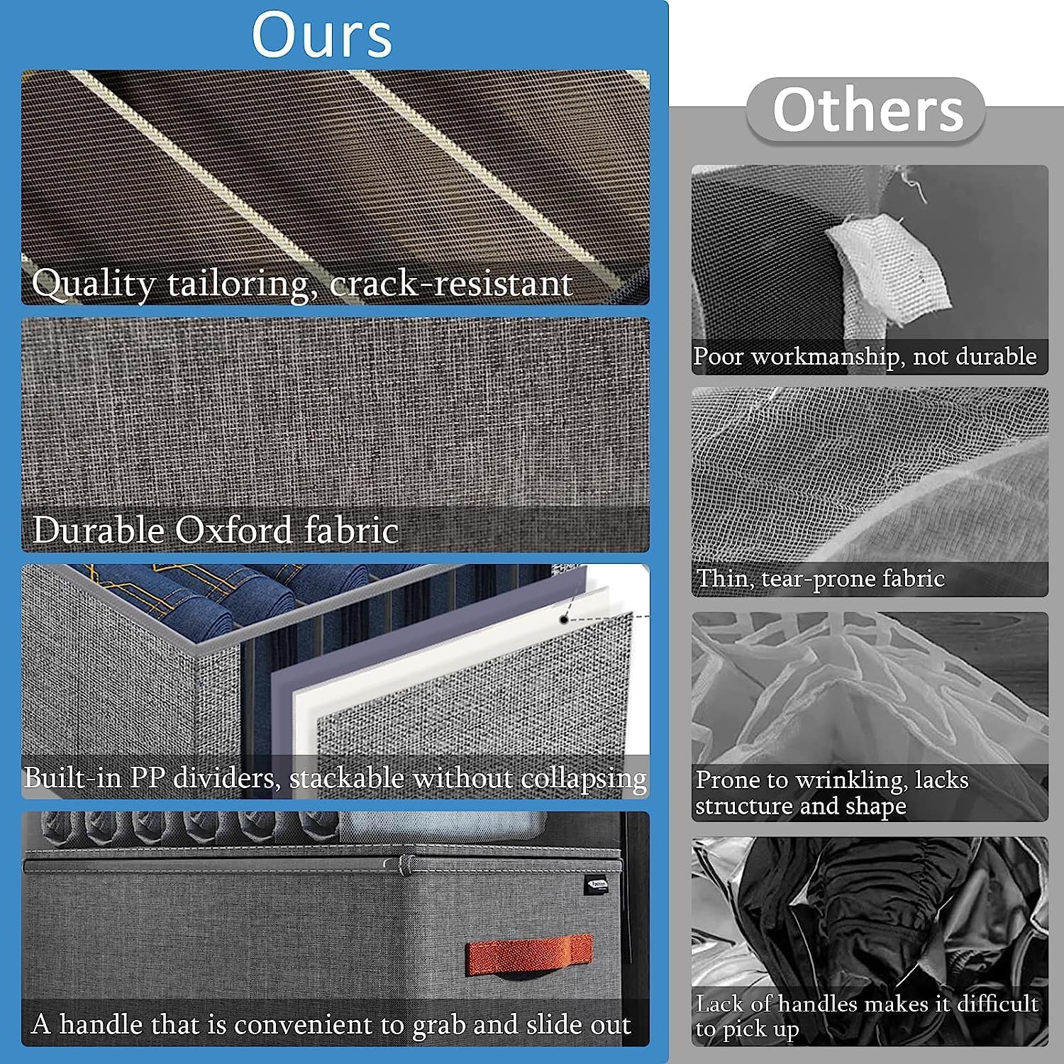 JOYSAND Organizadores de armario y contenedores de almacenamiento con tapa transparente, organizador de almacenamiento de ropa para armario, 7