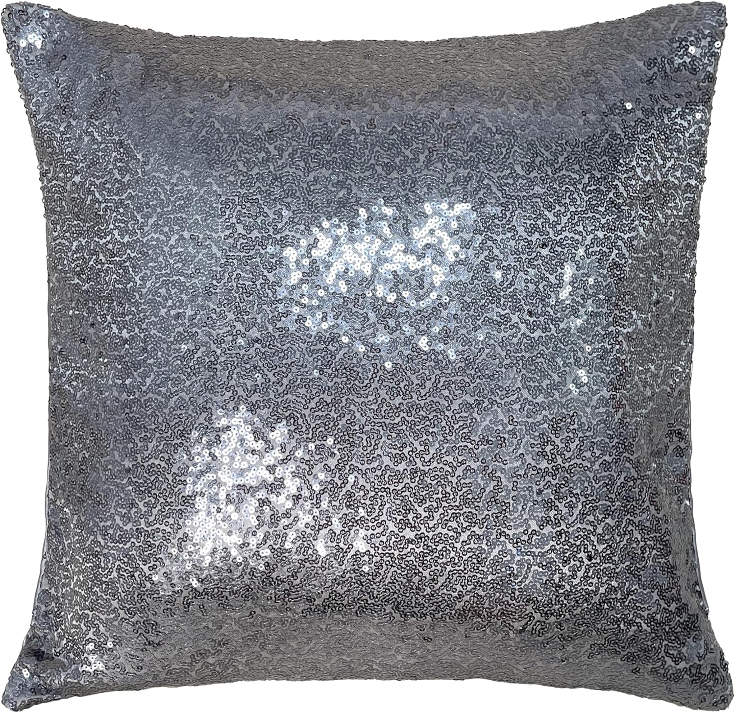 iMaylex 1 funda de almohada decorativa cuadrada brillante con lentejuelas para fiestas, bodas, Navidad, decoración de Año Nuevo, 18 x 18 pulgadas,