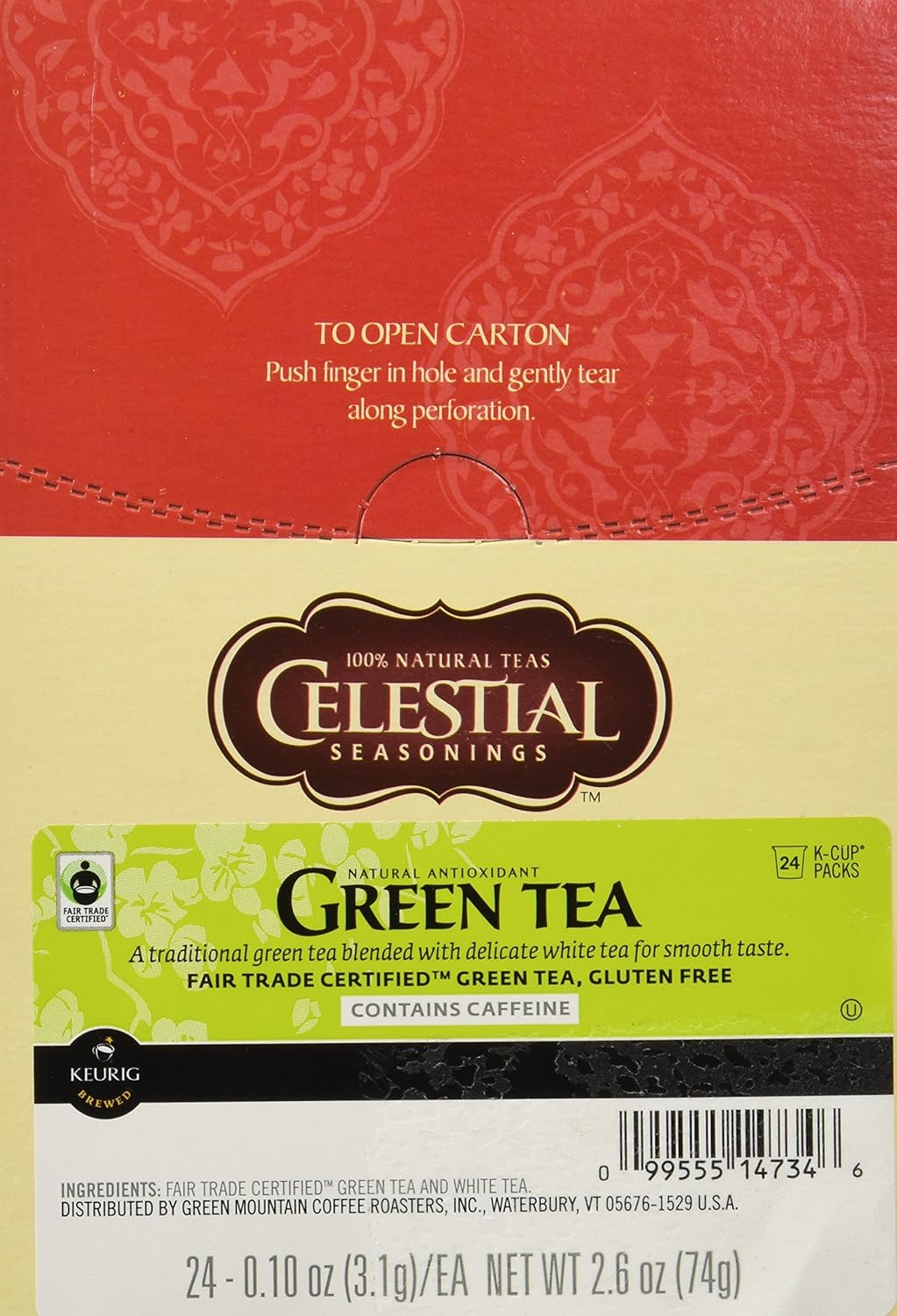 Celestial Seasonings Estuche de té verde K-Cup de 48 unidades