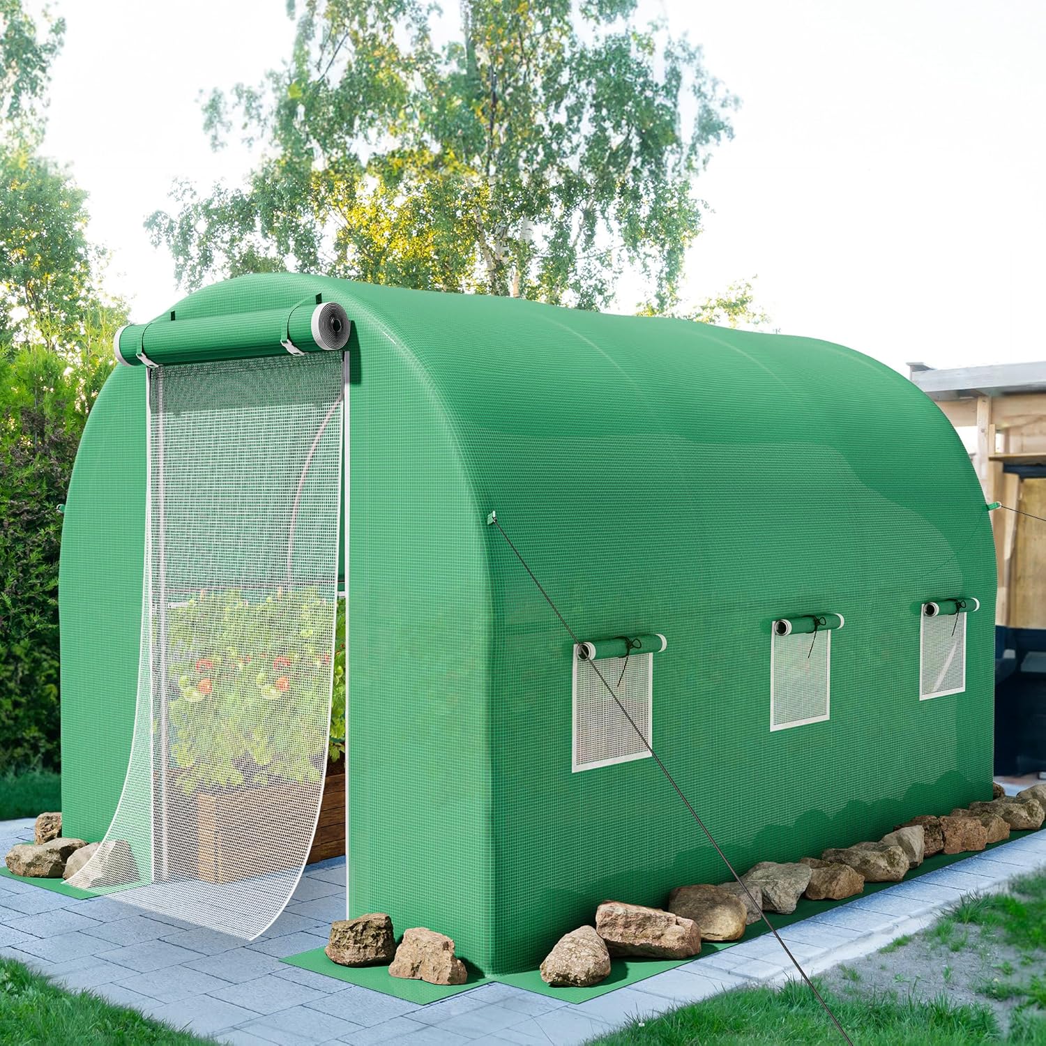YITAHOME Invernaderos grandes de 10 x 7 x 7 pies, túnel de alta resistencia, invernadero, para exteriores, portátil, para jardinería, con marco de