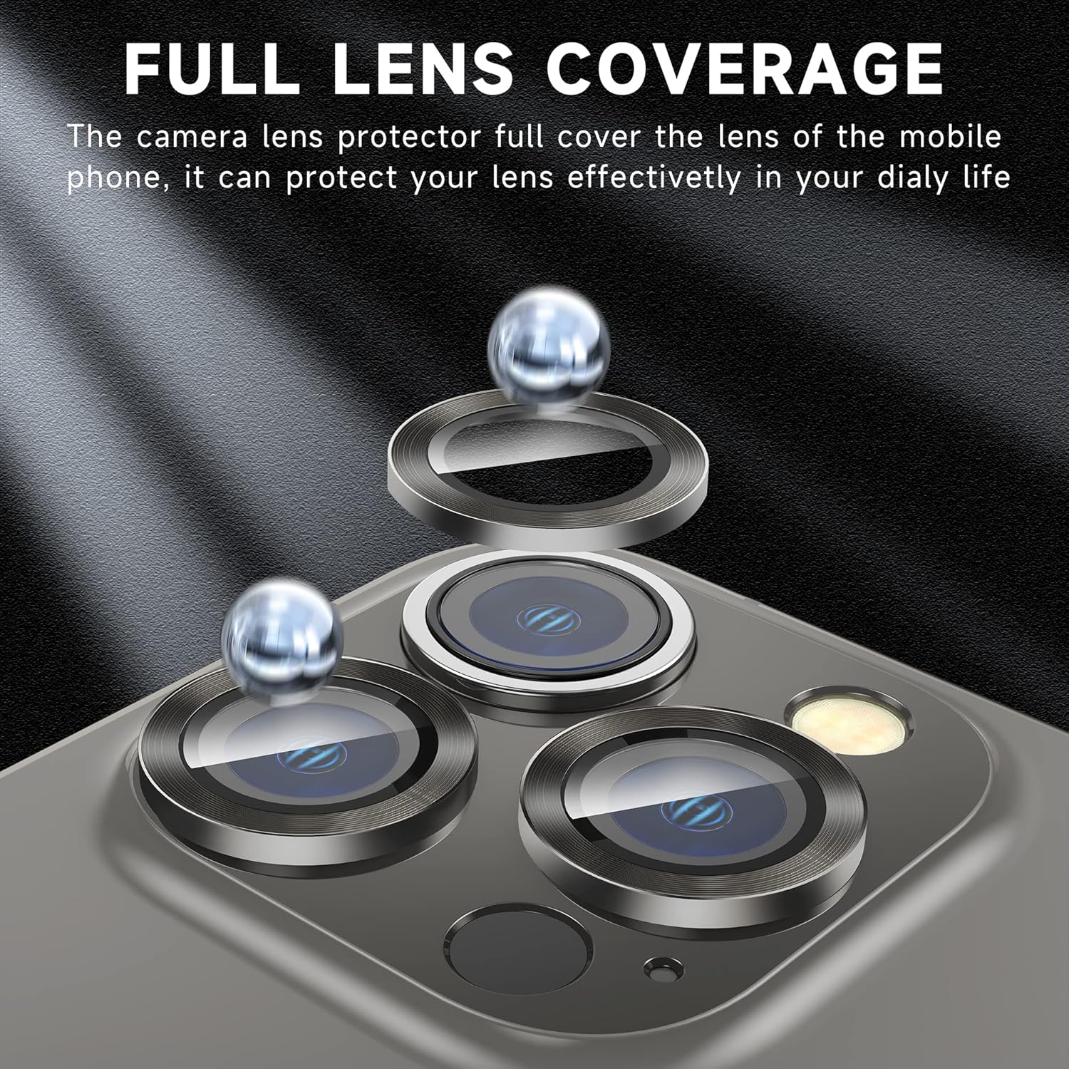 3+1 para iPhone 15 Pro MaxiPhone 15 Pro Protector de lente de cámara, vidrio templado 9H anti rayones Ultra HD, cubierta protectora de pantalla de