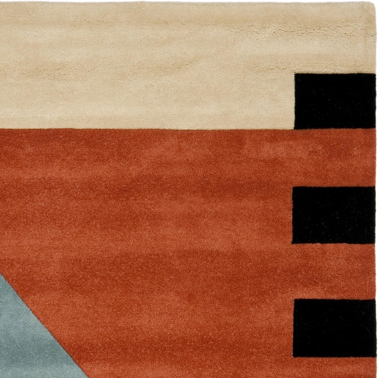 SAFAVIEH Rodeo Drive Collection RD863A – Alfombra cuadrada dorada de 4 pies hecha a mano de mediados de siglo, moderna, abstracta, de lana de alta