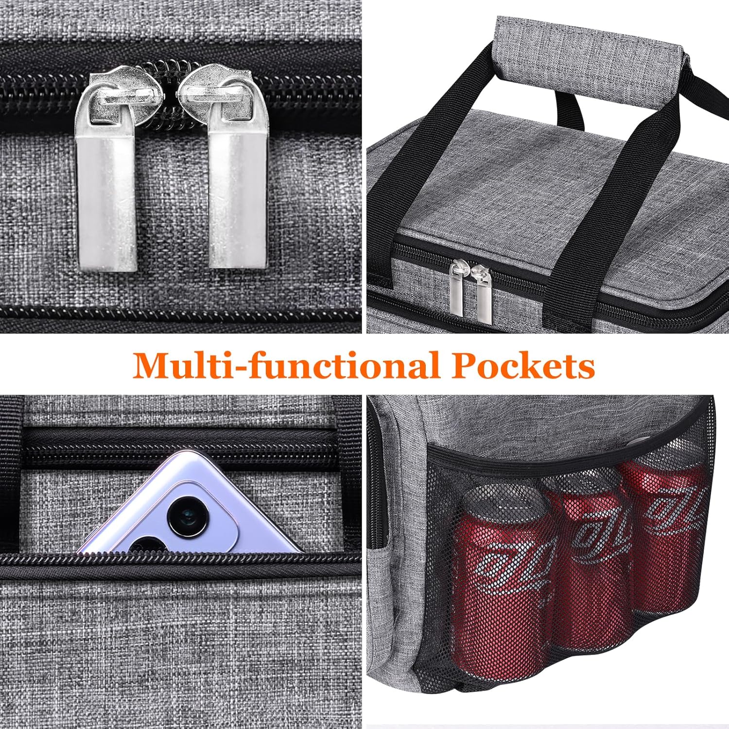 ToteTastic Lonchera reutilizable aislada para mujereshombres, bolsa de almuerzo a prueba de fugas con correa ajustable para el hombro, bolsillo