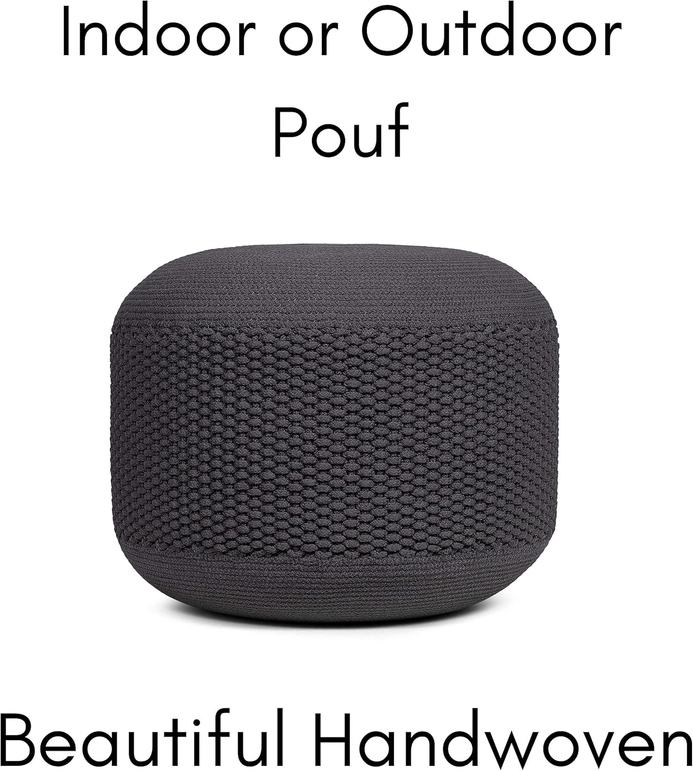 BIRDROCK HOME Puf otomano para exteriores  Reposapiés impermeable para patio al aire libre  Puf grande para sala de estar  Gris oscuro