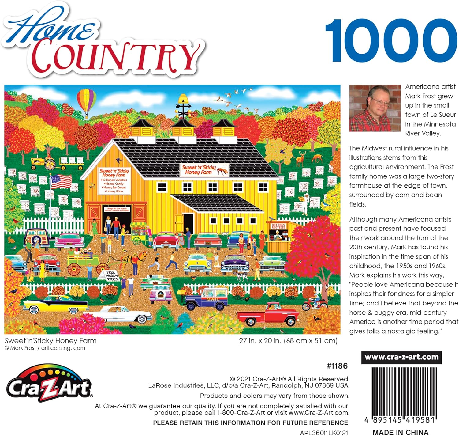 Cra-Z-Art – RoseArt – Home Country – Sweet n Sticky Honey Farm – Rompecabezas de 1000 piezas