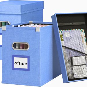 Huolewa Juego de 2 cajas de archivos colgantes organizadoras, cajas organizadoras de archivos con bolsillo de malla para archivos y carpetas tamaño Huolewa Juego de 2 cajas de archivos colgantes organizadoras, cajas organizadoras de archivos con bolsillo de malla para archivos y carpetas tamaño