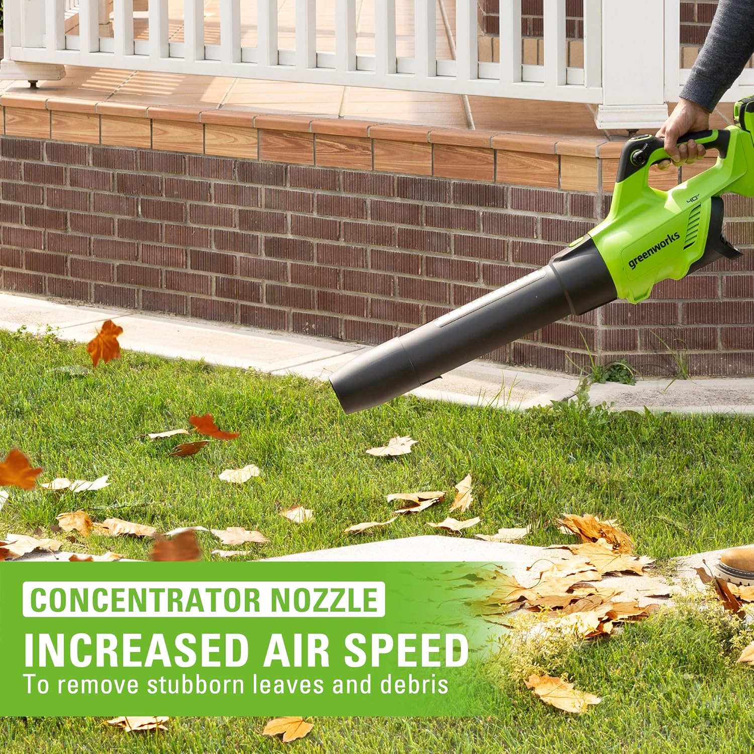 Greenworks Soplador de hojas axial inalámbrico sin escobillas de 40 V (160 MPH  700 CFM75+ herramientas), batería de 8.0 Ah y cargador incluidos