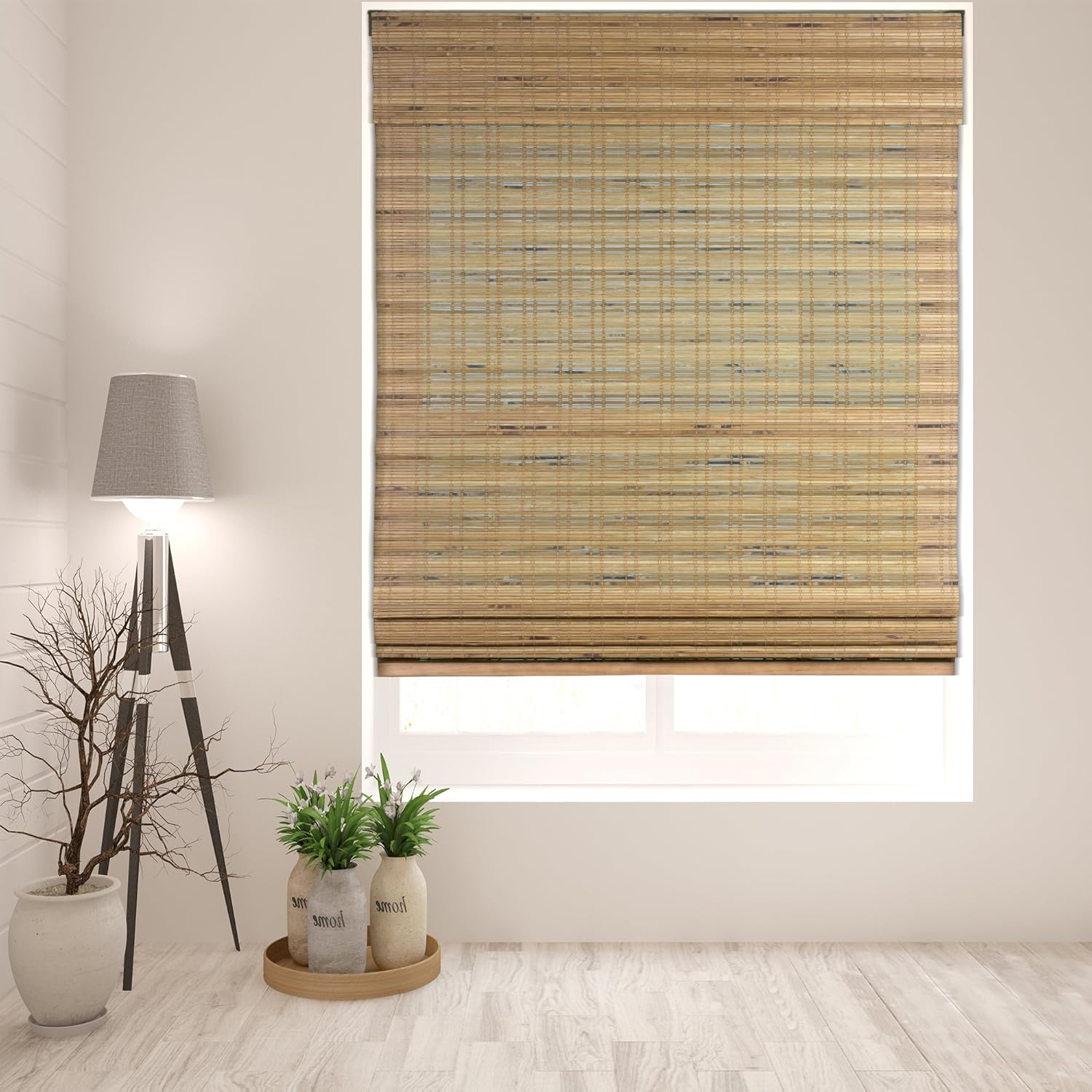Arlo Blinds – Persianas romanas de bambú, sin cable