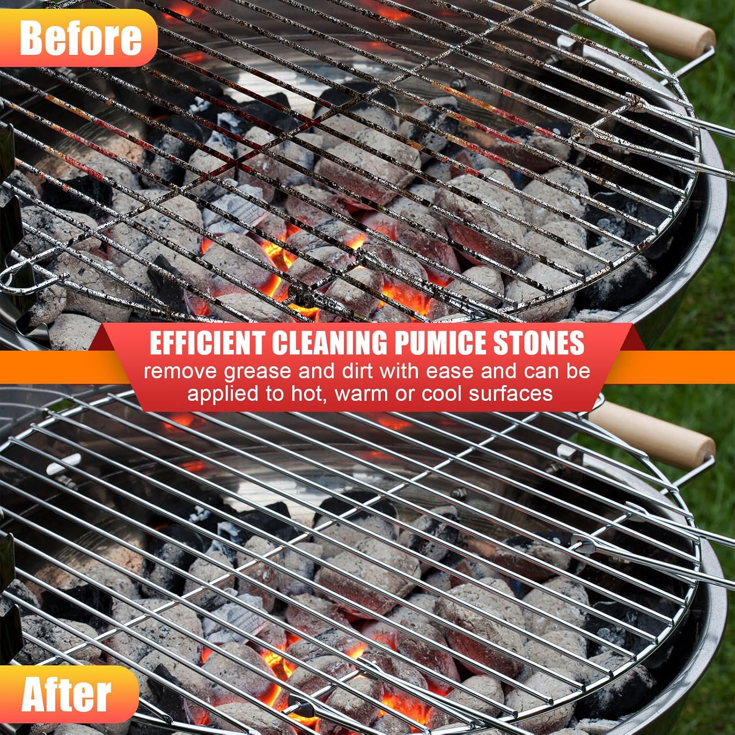 Kacctyen 36 piezas de ladrillos de limpieza de ladrillos de limpieza de parrilla con mango ladrillos para limpieza de parrilla superior plana