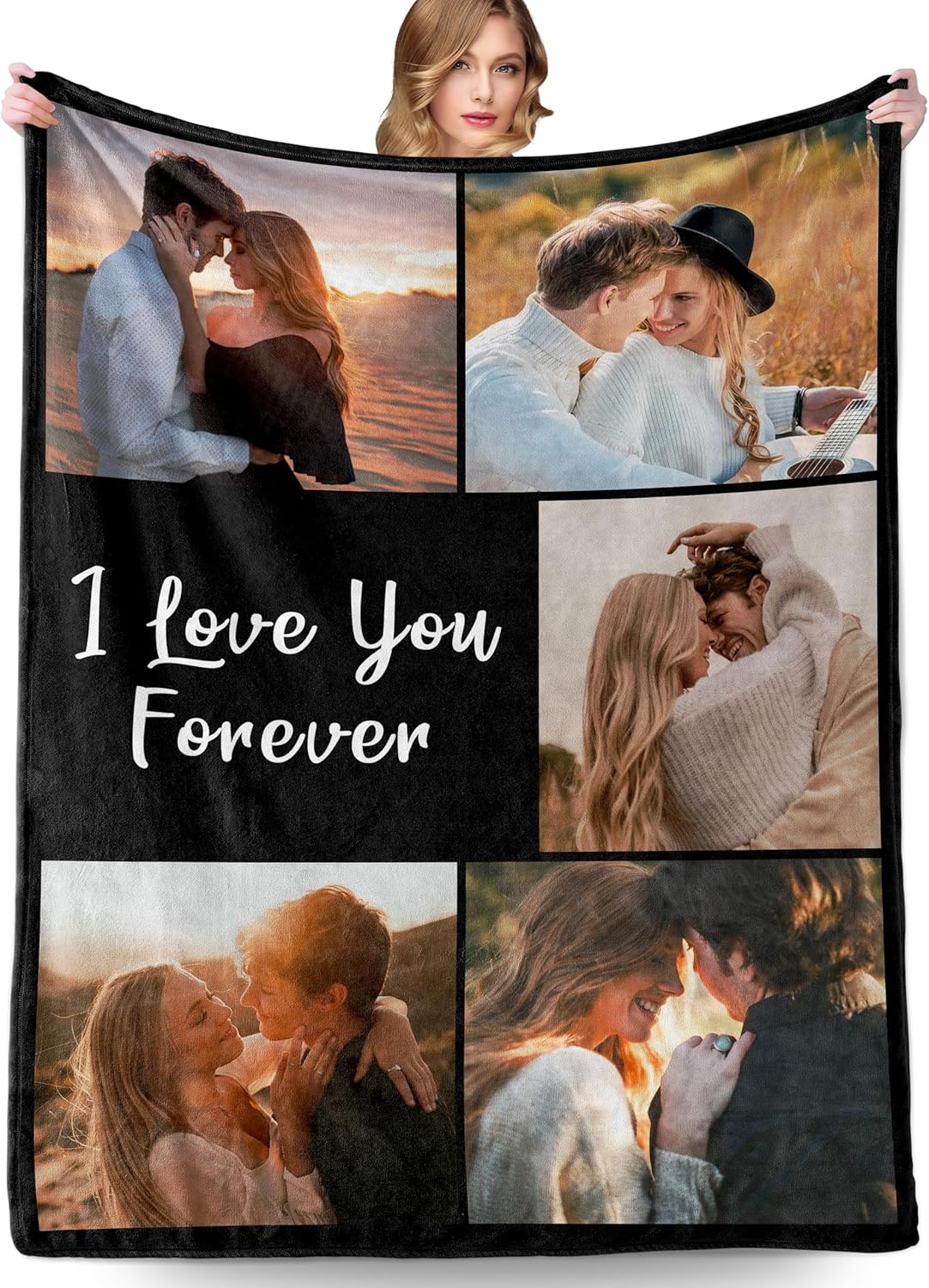 Funny DIY Manta personalizada con texto fotográfico, regalos personalizados para mujeres y hombres, manta de imagen personalizada para bebé, madre,