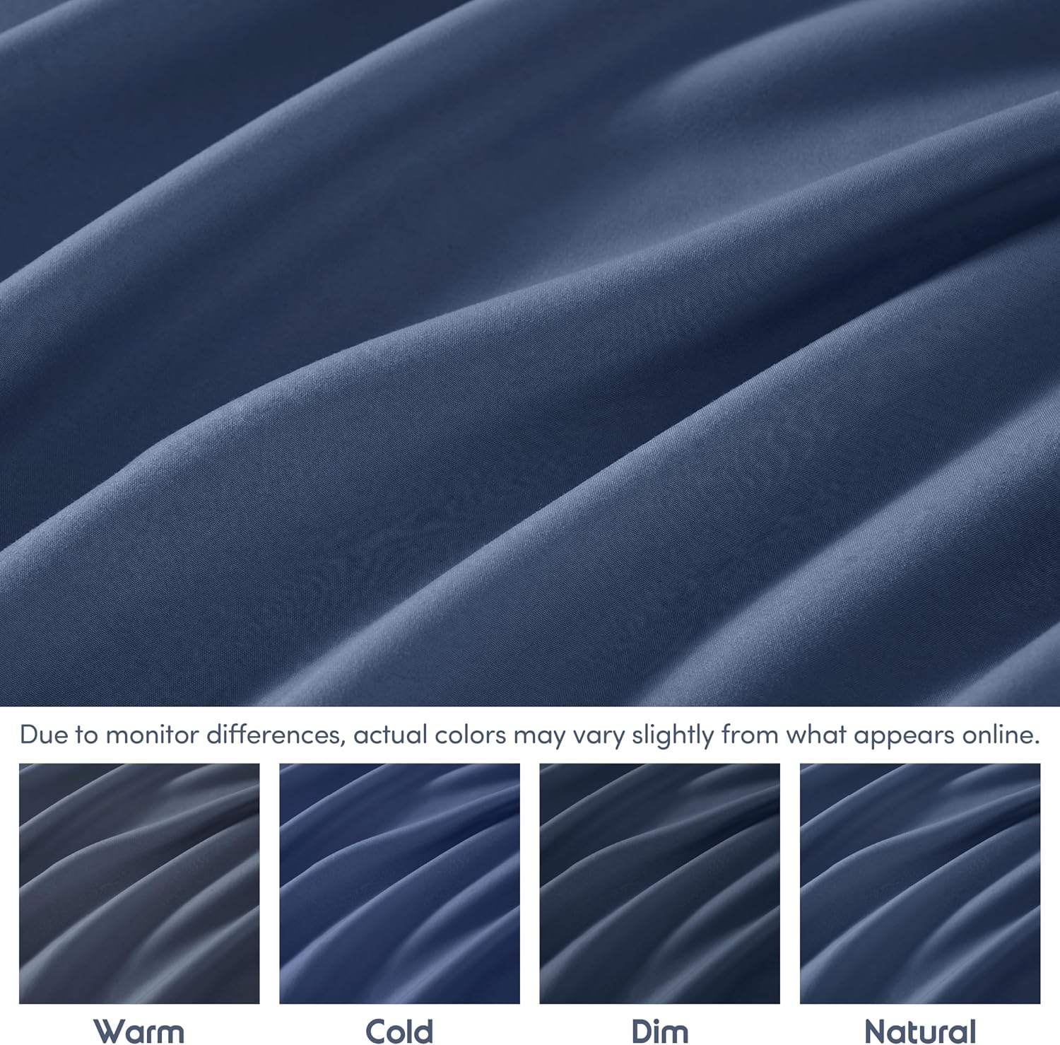 Nestl Bedding – Sábanas bajeras con bolsillo profundo de 53 cm, Microfibra, Azul marino, gemelo