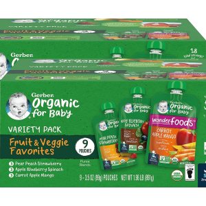 Gerber 2nd Foods – Bolsas de mezcla de puré orgánico para bebé, paquete variado, frutas y verduras (frutas y verduras (2)) Gerber 2nd Foods – Bolsas de mezcla de puré orgánico para bebé, paquete variado, frutas y verduras (frutas y verduras (2))