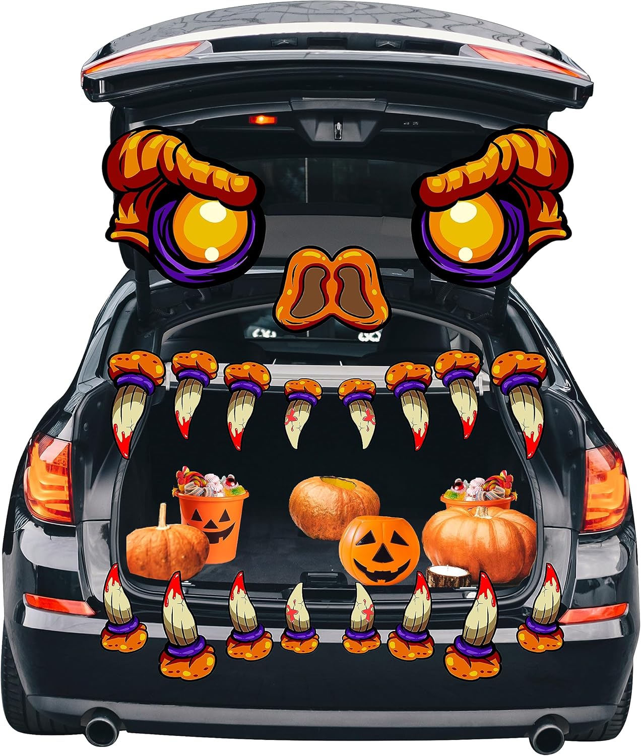 Kit de decoración de Halloween para maletero o golosinas, monstruo de Halloween para automóvil, SUV, puerta de garaje, entrada, arco, decoración de